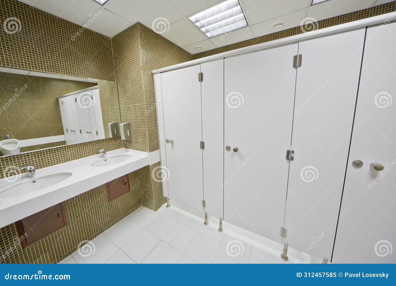 toilet room in modern busines center