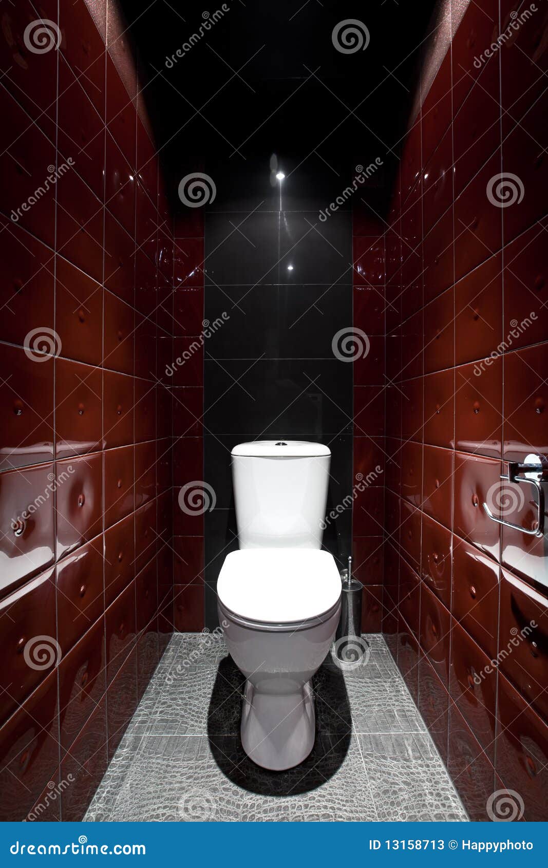 Toilet room in red colors stock image. Image of home 13158713
