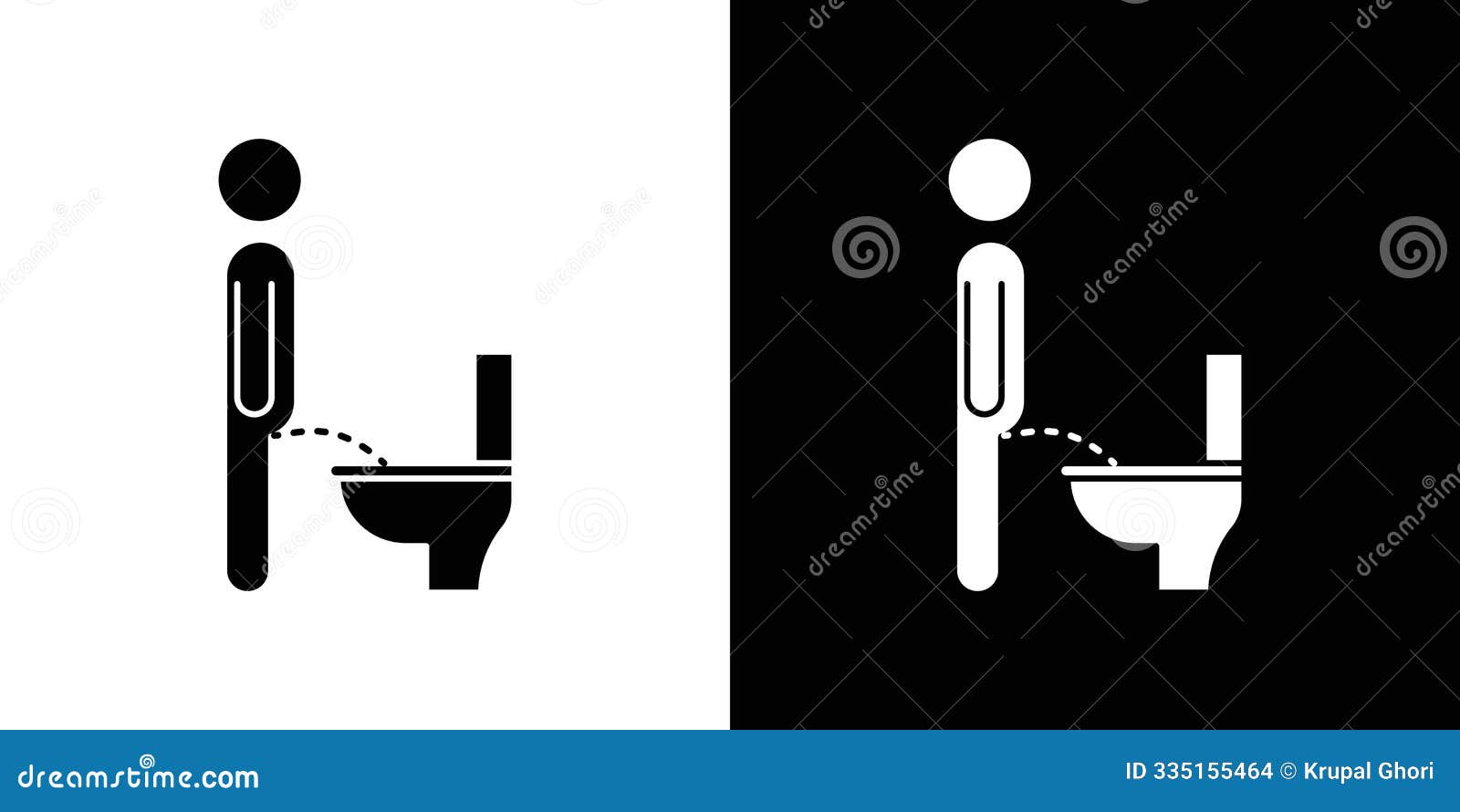 toilet urinate icon outline sign  set