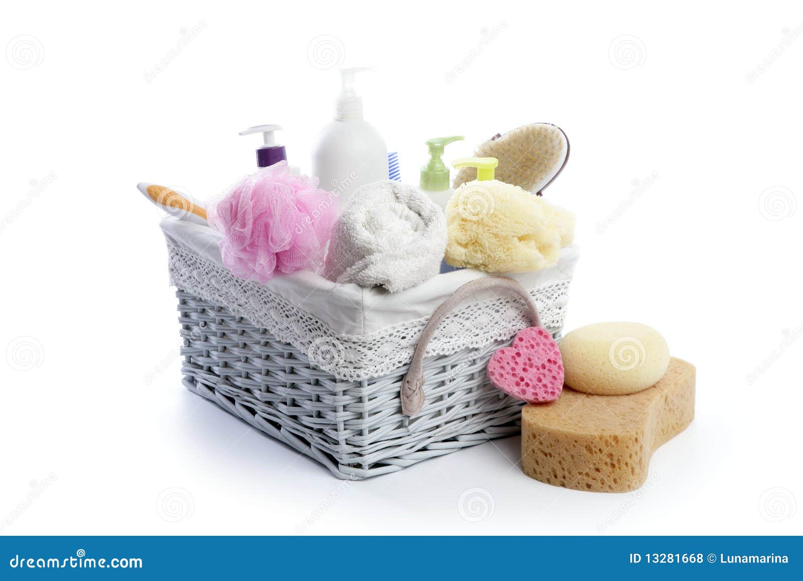 toiletries stuff sponge gel shampoo towels