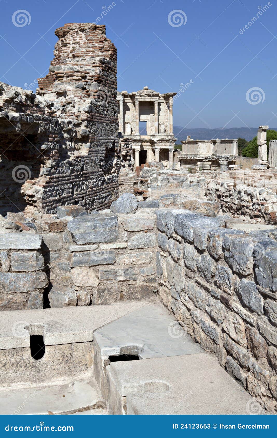 Toilets in Ephesus stock image. Image of ruined, ruin 24123663