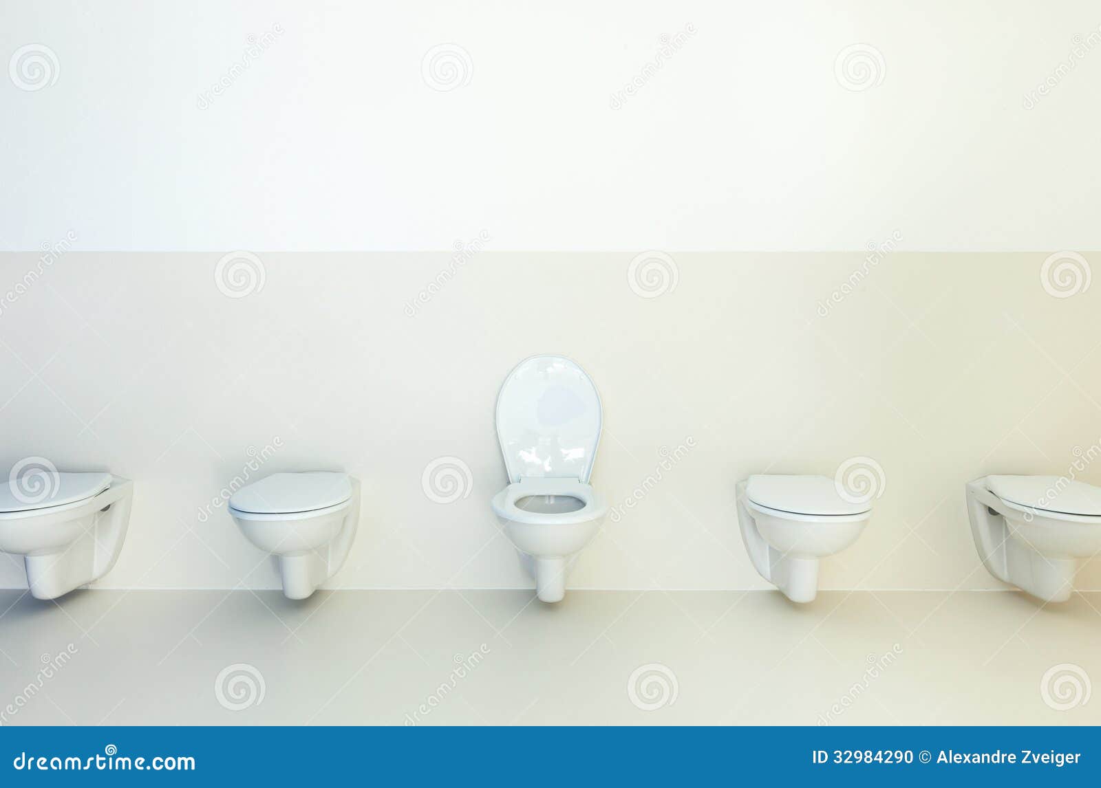Toilets in a row stock photo. Image of blank, floor, restroom 32984290
