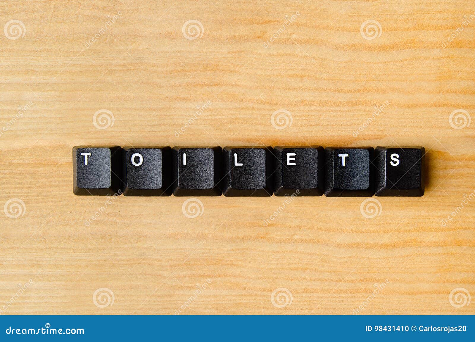 Toilets word stock photo. Image of word, concept, wood 98431410