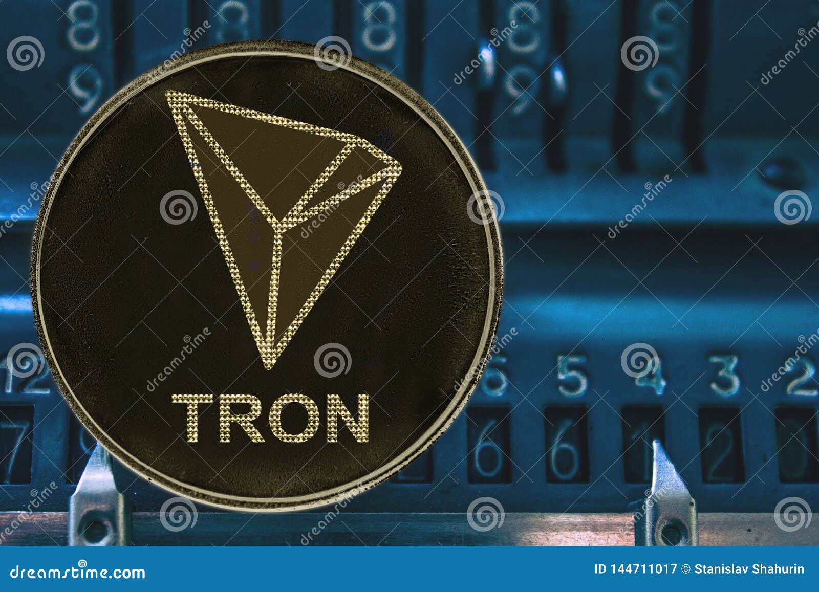 Token Cryptocurrency Tron TRX Against The Numbers Of The ...