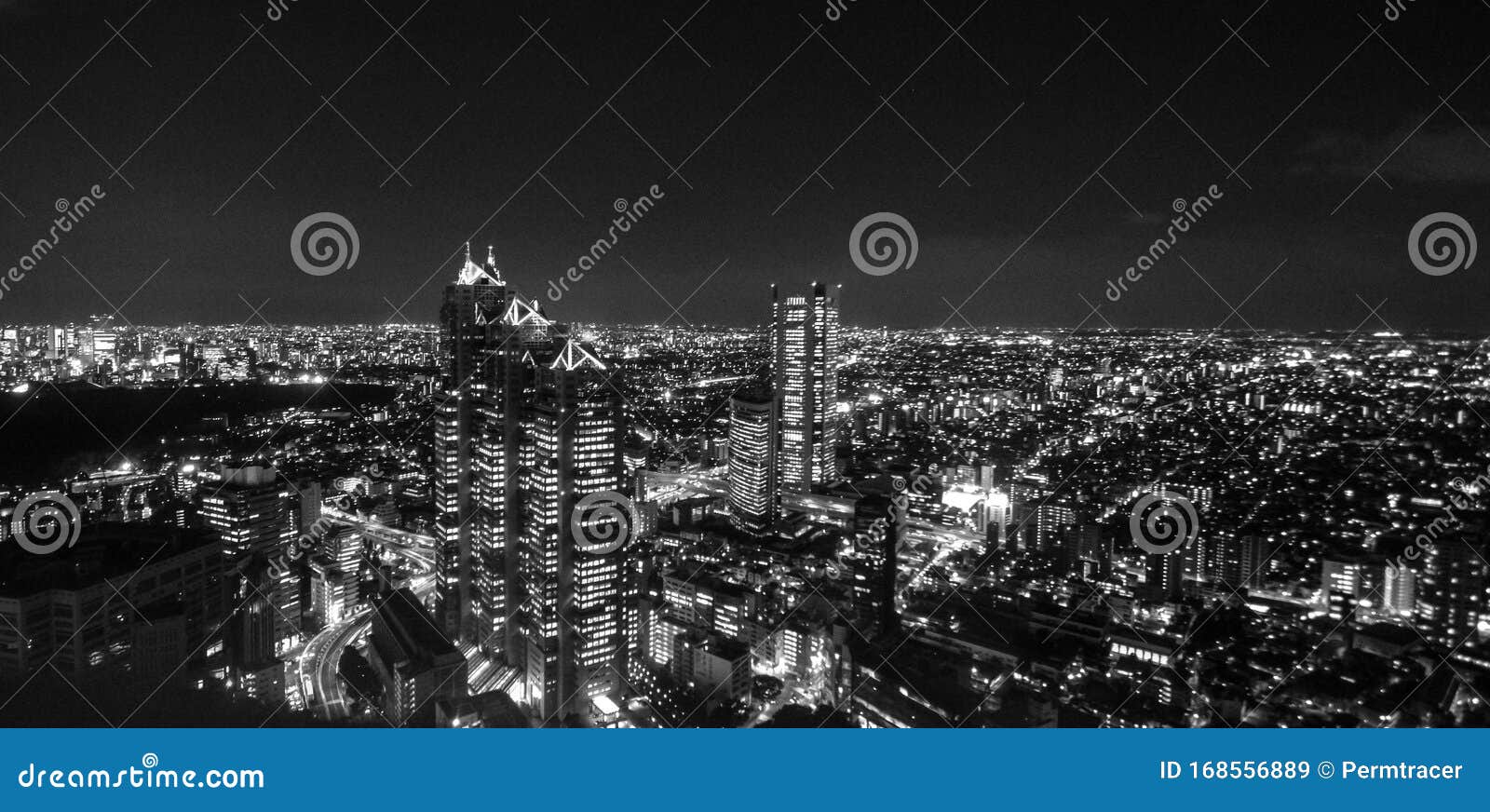 tokio night view, tokio, japan