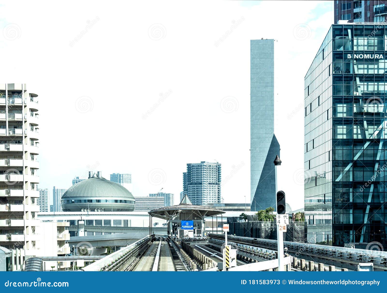 Tokyo Bay Area Buildings From The Driverless Train On The Yurikamome Line Editorial Stock Photo Image Of Streamlined Driverless