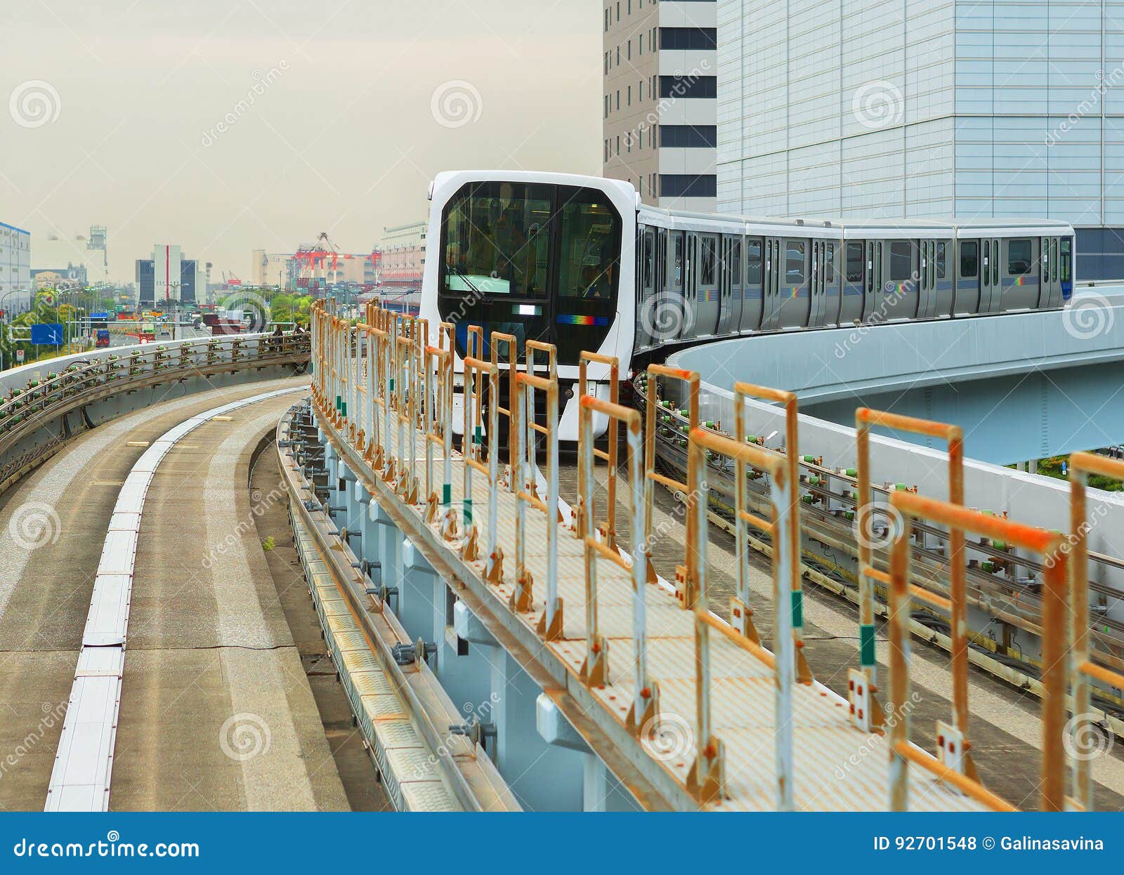 Tokyo The Island Of Odaiba Line Yurikamome Stock Photo Image Of Automatic Japan