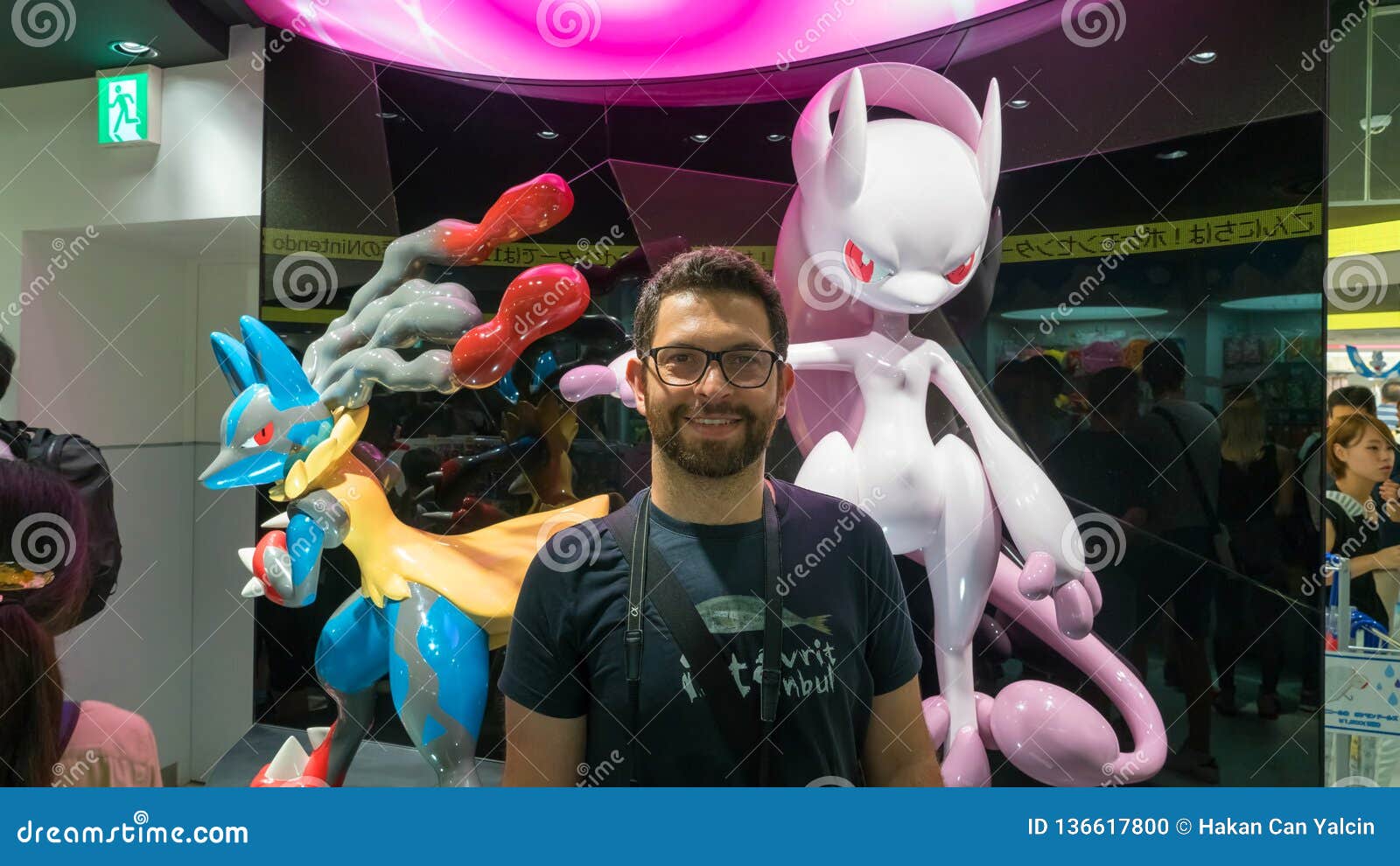 Happy Tourist Posing Infront Of A Pokemon Figure At Pokemon Center Store In Sunshine City Shopping Mall In Tokyo Japan Editorial Image Image Of Children Figure