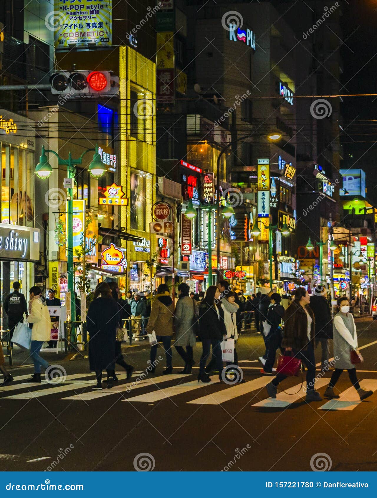 Shinjuku District Urban Night Scene, Tokyo, Japan Editorial Image ...