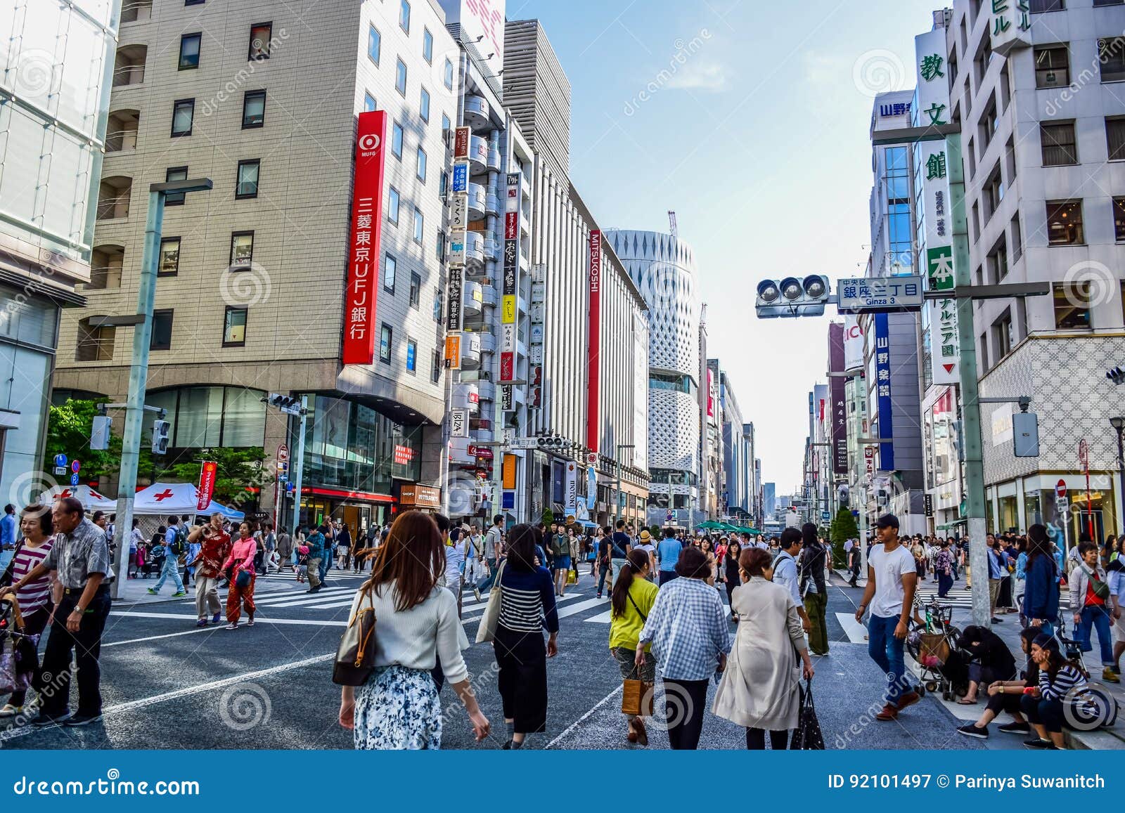 Tokyo Japan People Spending Their Time Visiting Ginza Street A Very Popular Shopping Area Of Tokyo During Weekend Editorial Photography Image Of City Building