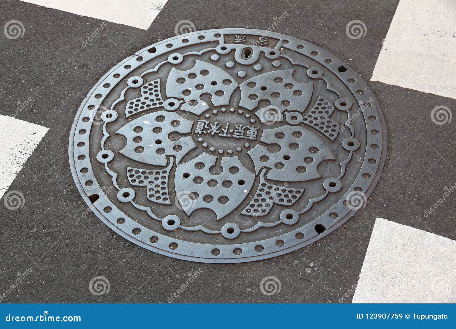 Japan Manhole Cover Stock Image Image Of Japanese Asakusa