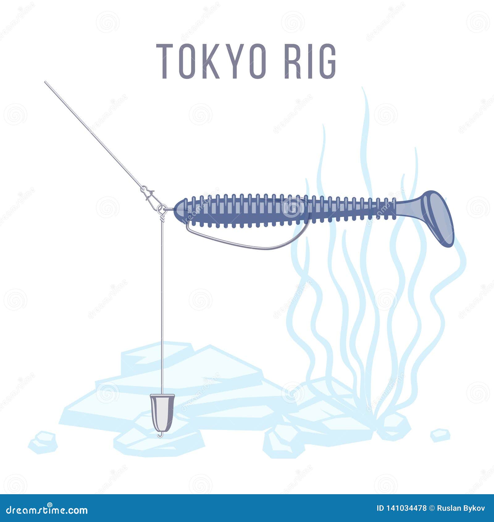 Tokyo Rig Fishing Tackle Setup. Stock Vector - Illustration of recreation,  catch: 141034478