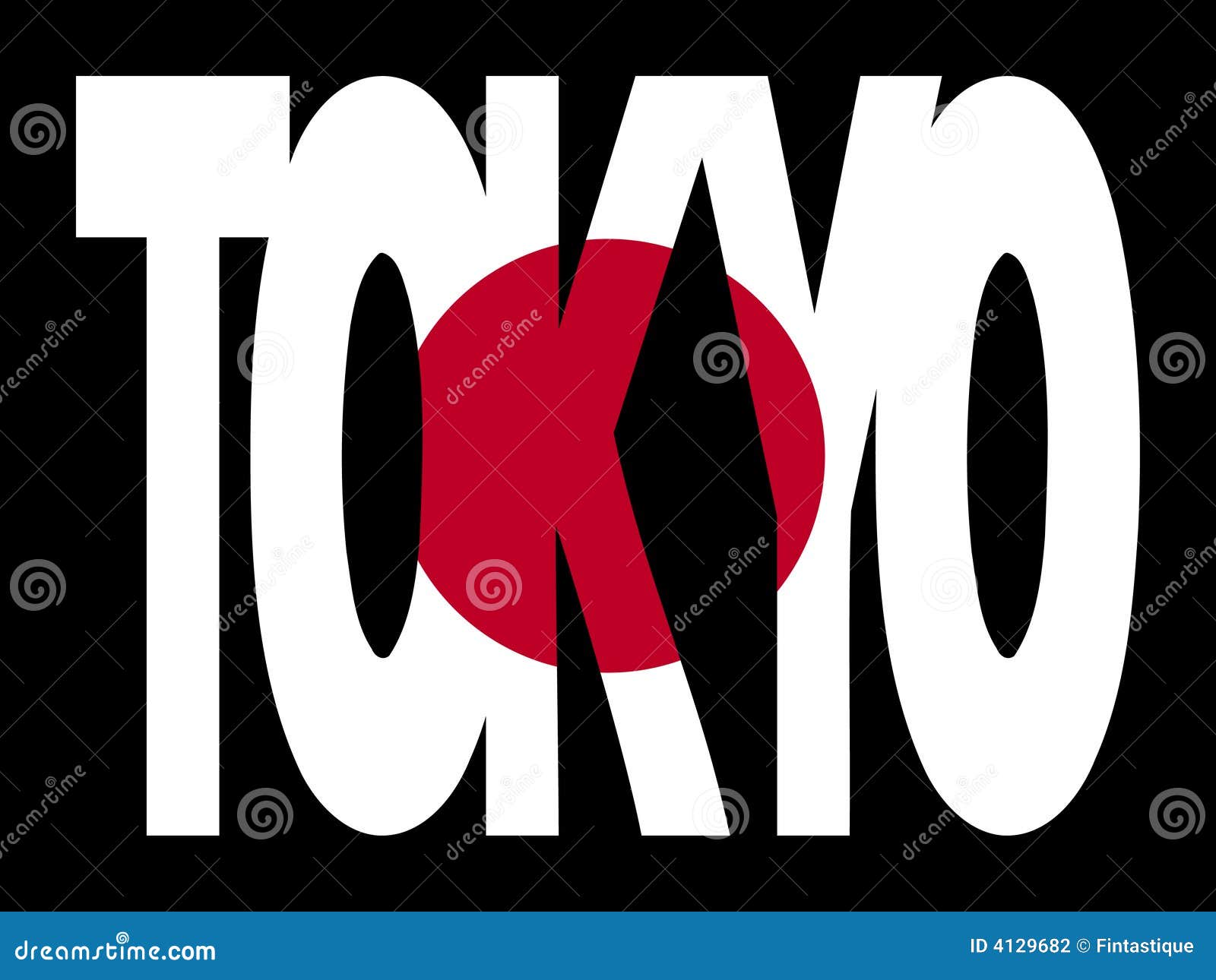 Tokyo text with flag stock vector. Illustration of outline - 4129682