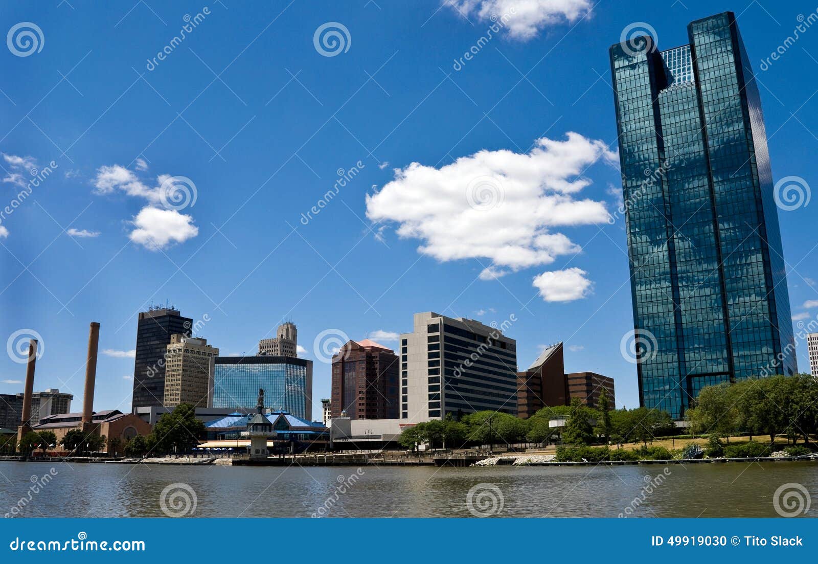 Toledo Ohio Waterfront Downtown City Skyline Maumee River RoyaltyFree