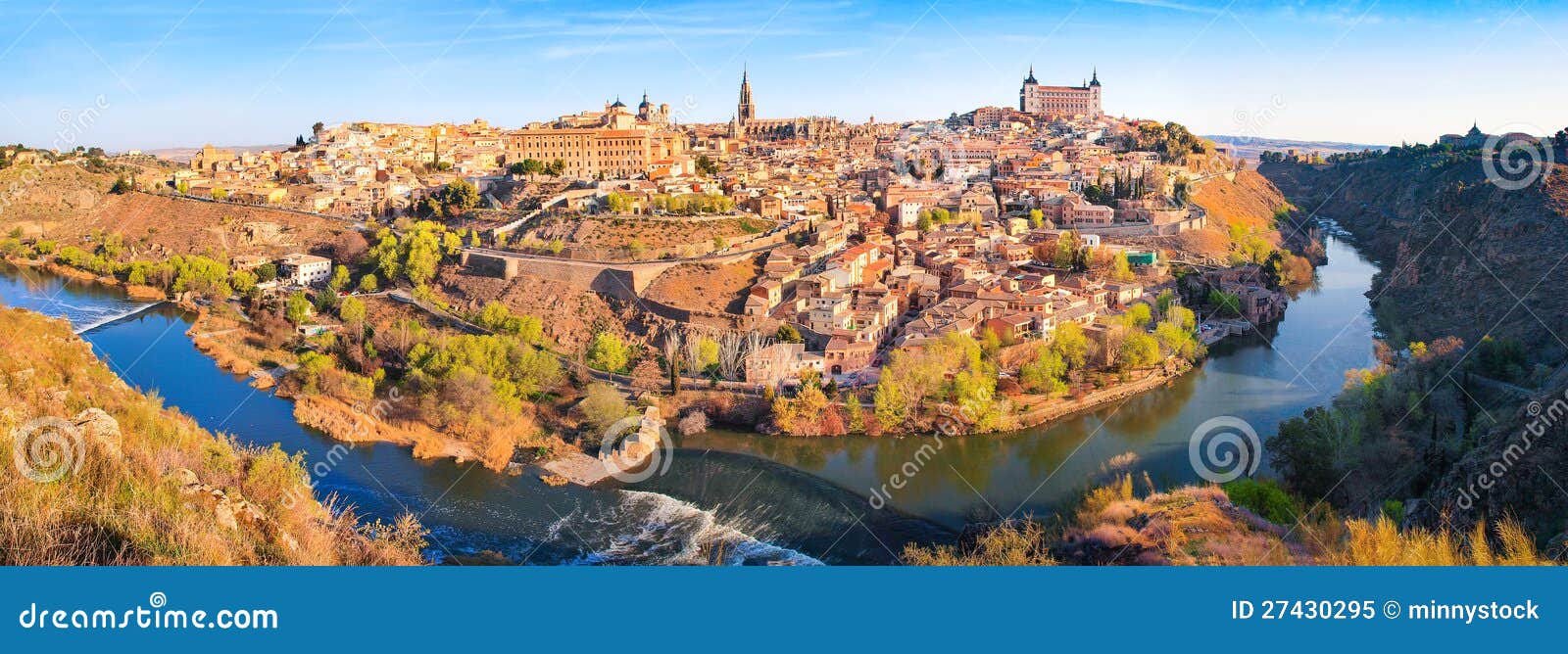 toledo panorama in castile-la mancha, spain