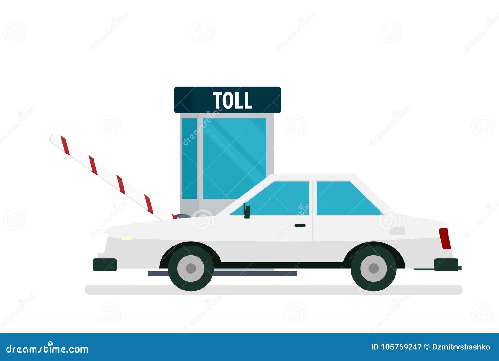 Green Signal Light at Toll Booth Stock Illustration - Illustration of  signal, paid: 143230921