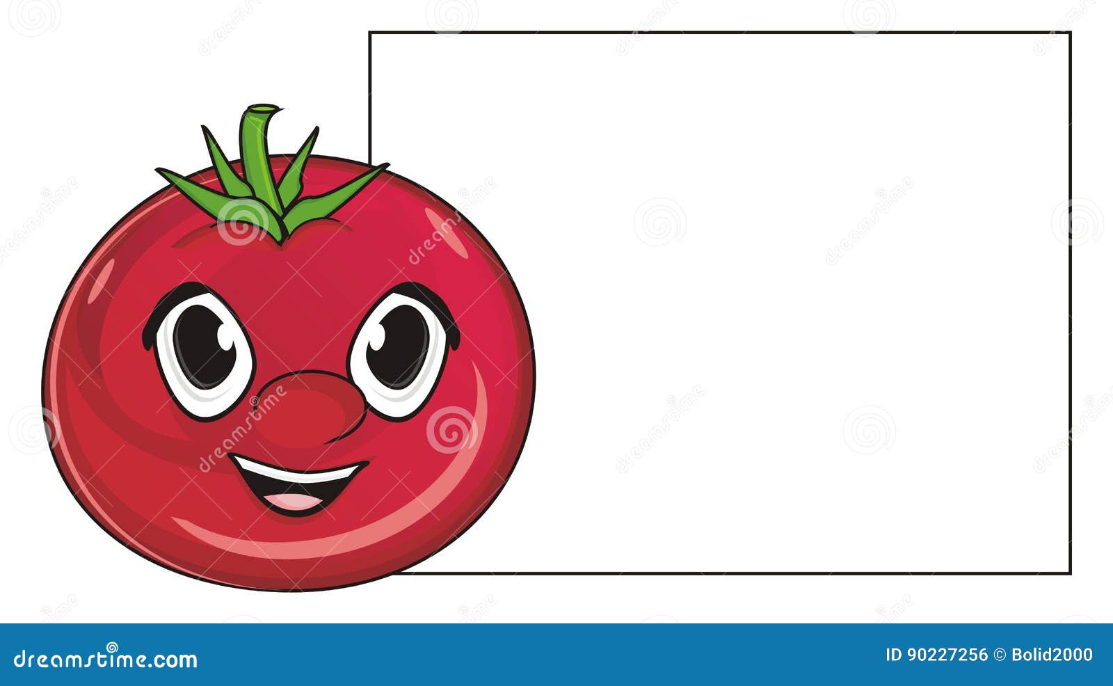 Tomate com papel limpo. O tomate de sorriso com branco limpa o cartaz