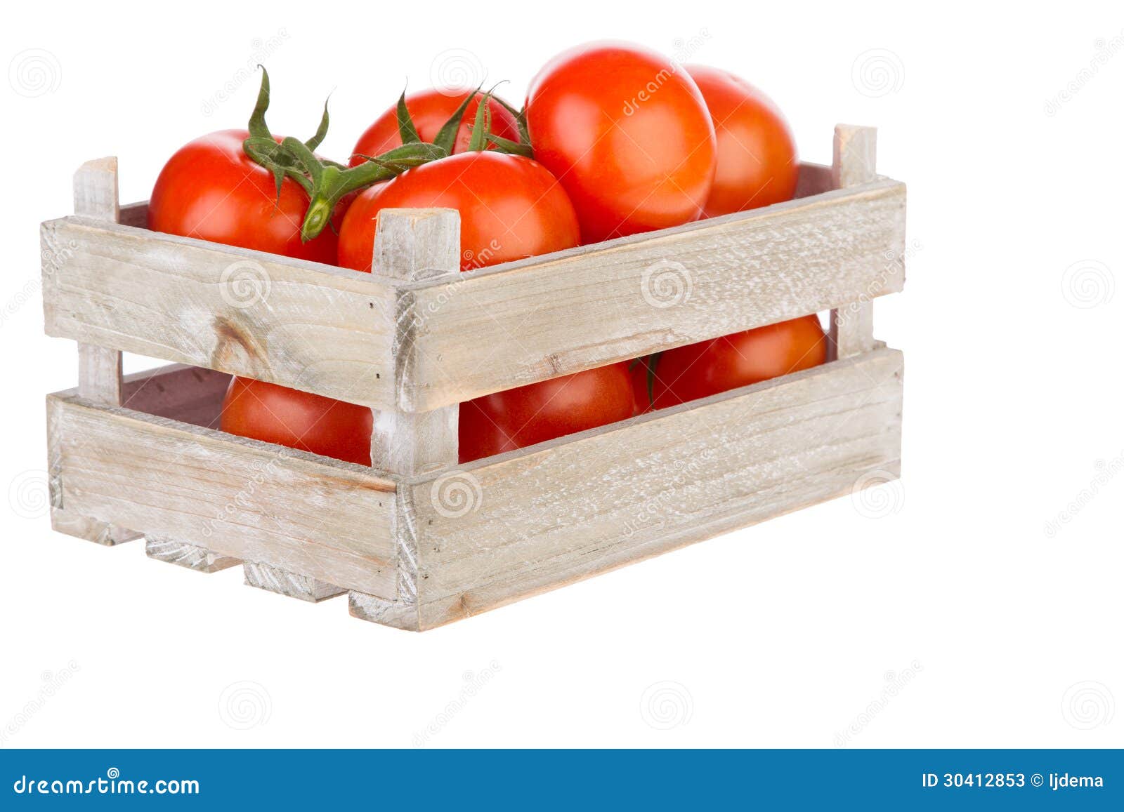 Tomates Frescos En Un Cajón De Madera Imagen de archivo Imagen de