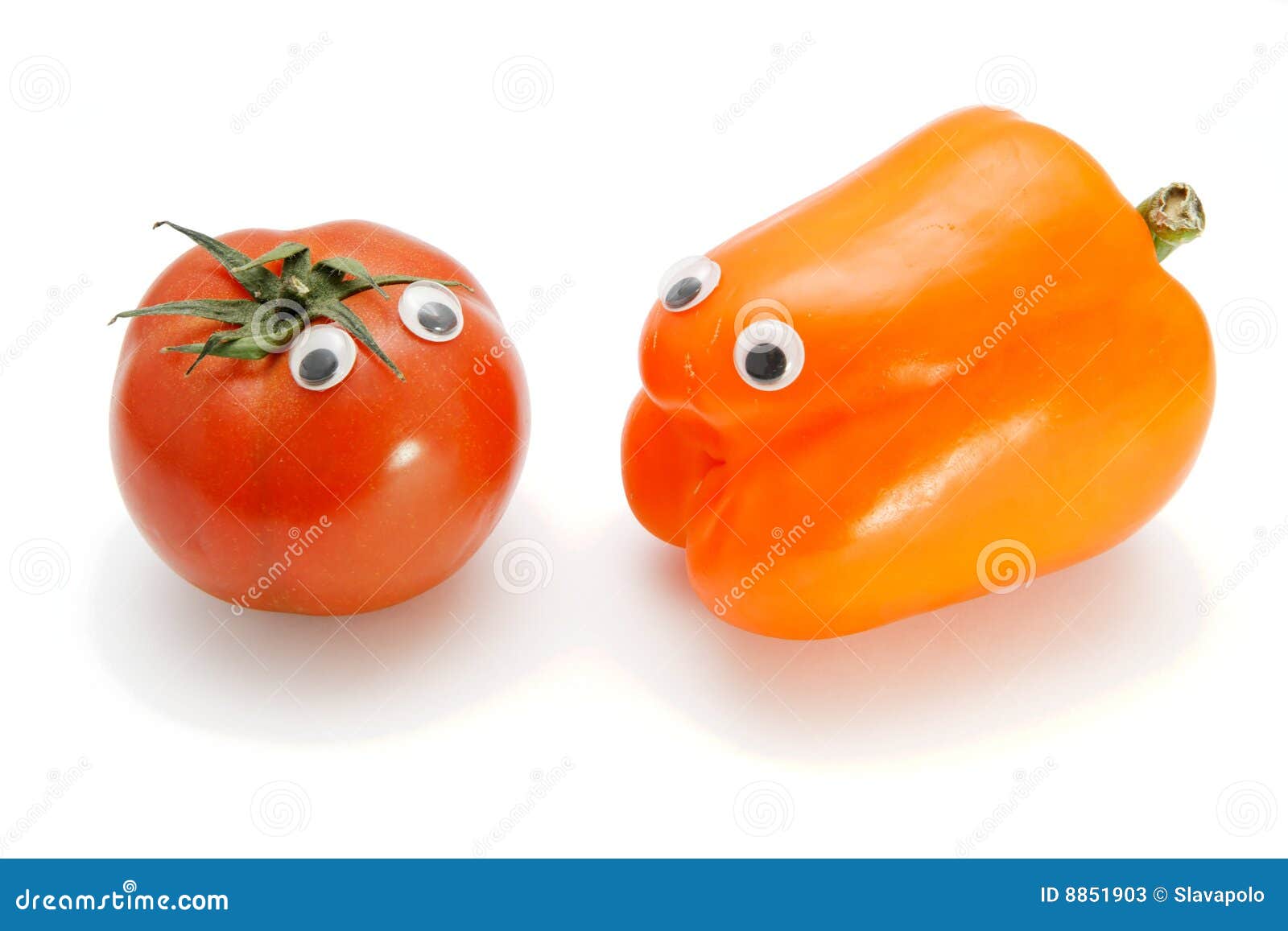 tomato and bellpepper with eyes