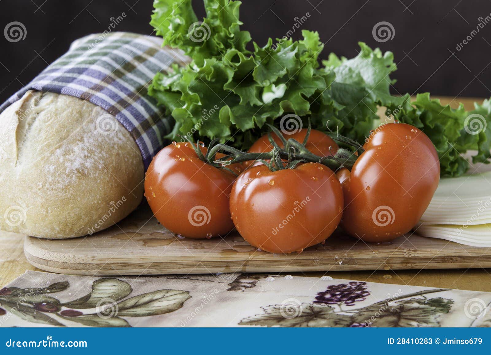 Tomato with Bread and Cheese Stock Image Image of organic, meal 28410283