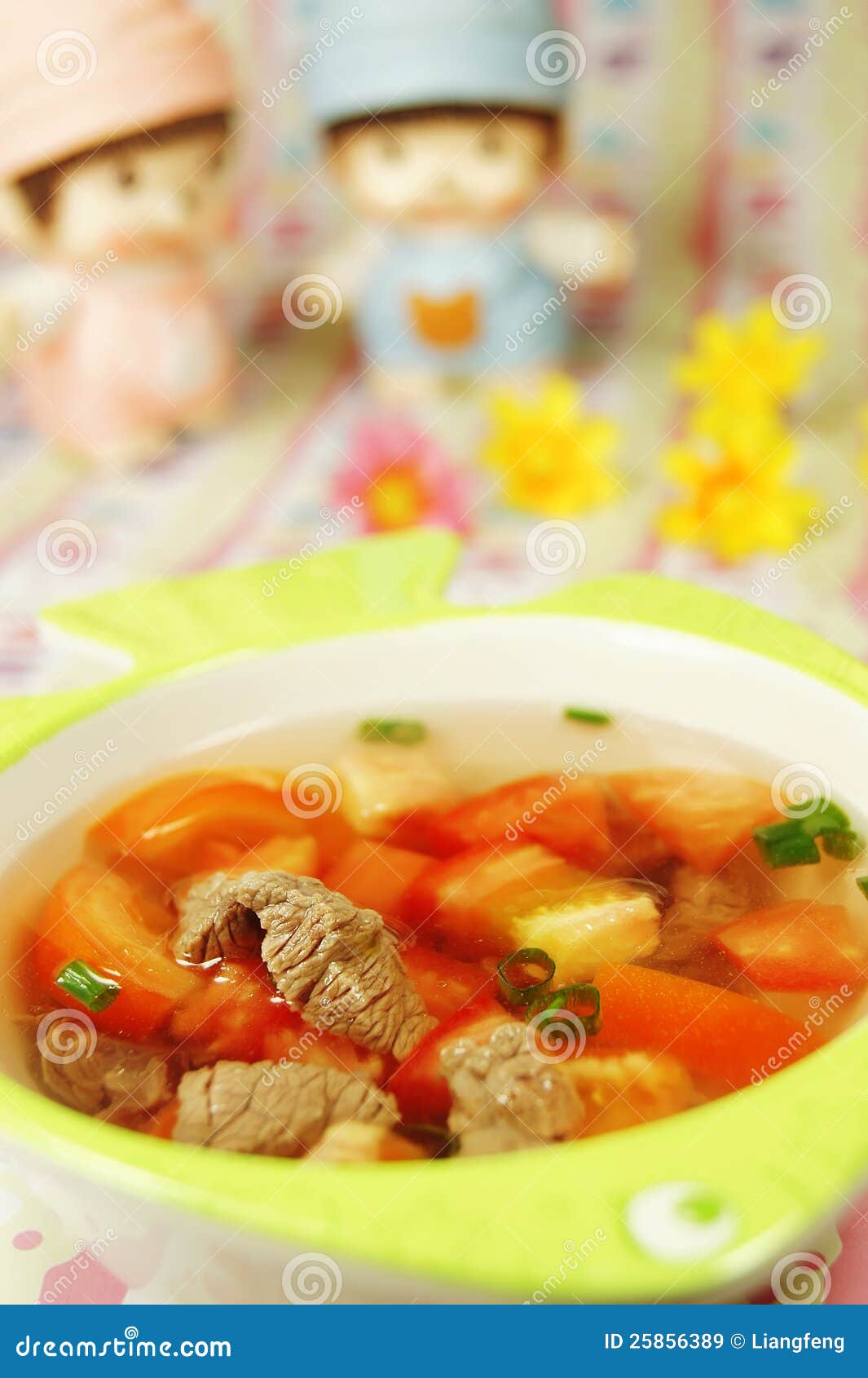 Tomato broth stock image. Image of chives, snack, tomato 25856389