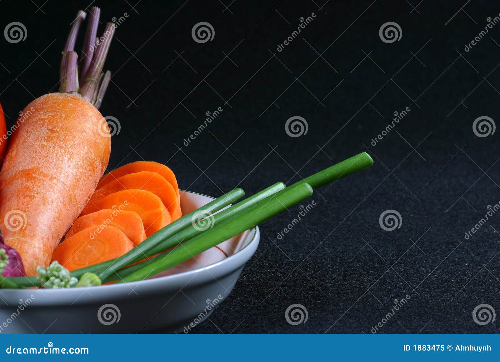 Tomato, Carrot and Spring Onion in a Dish Stock Image Image of piece