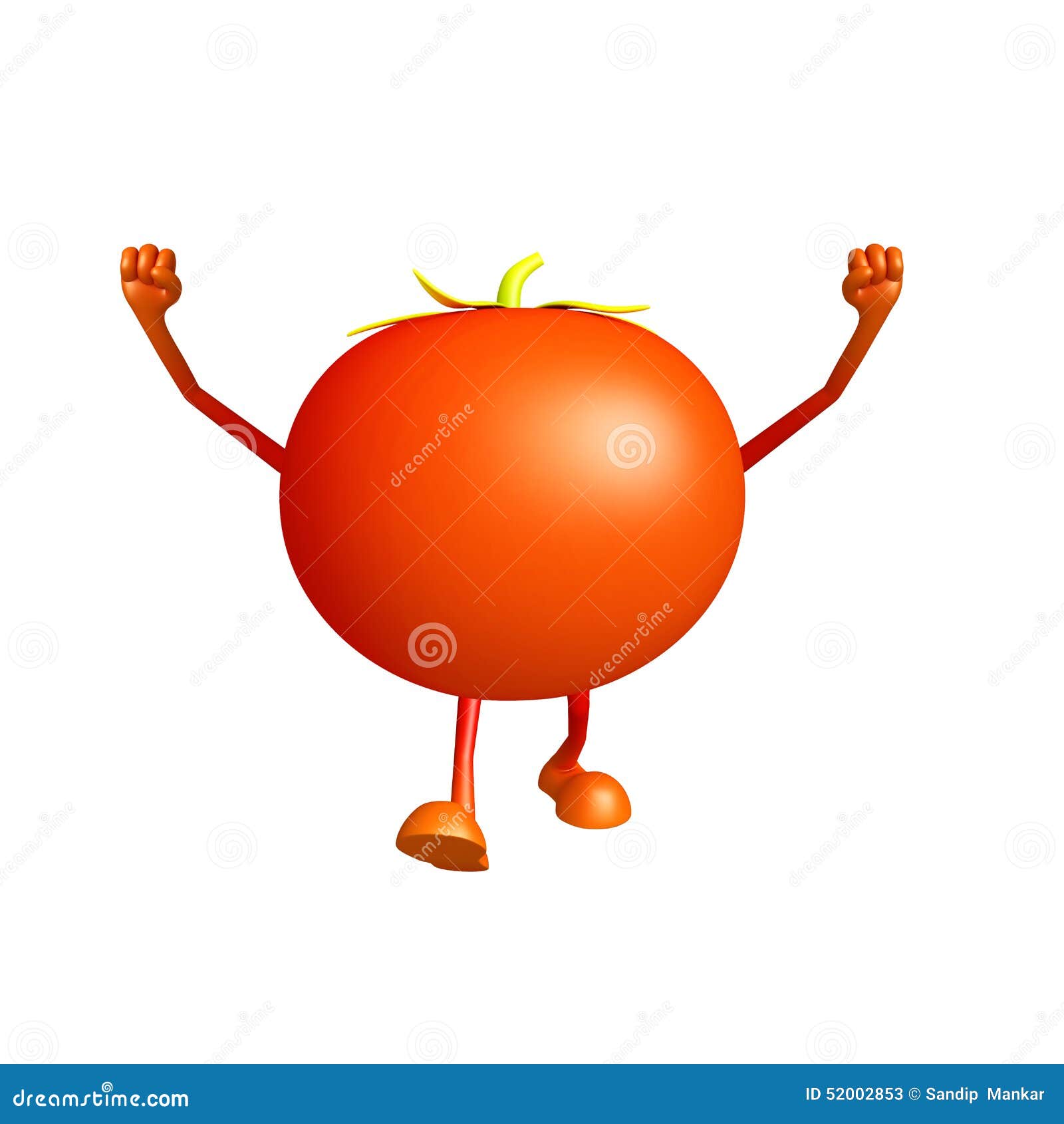 Tomato Character with Running Pose Stock Illustration Illustration of