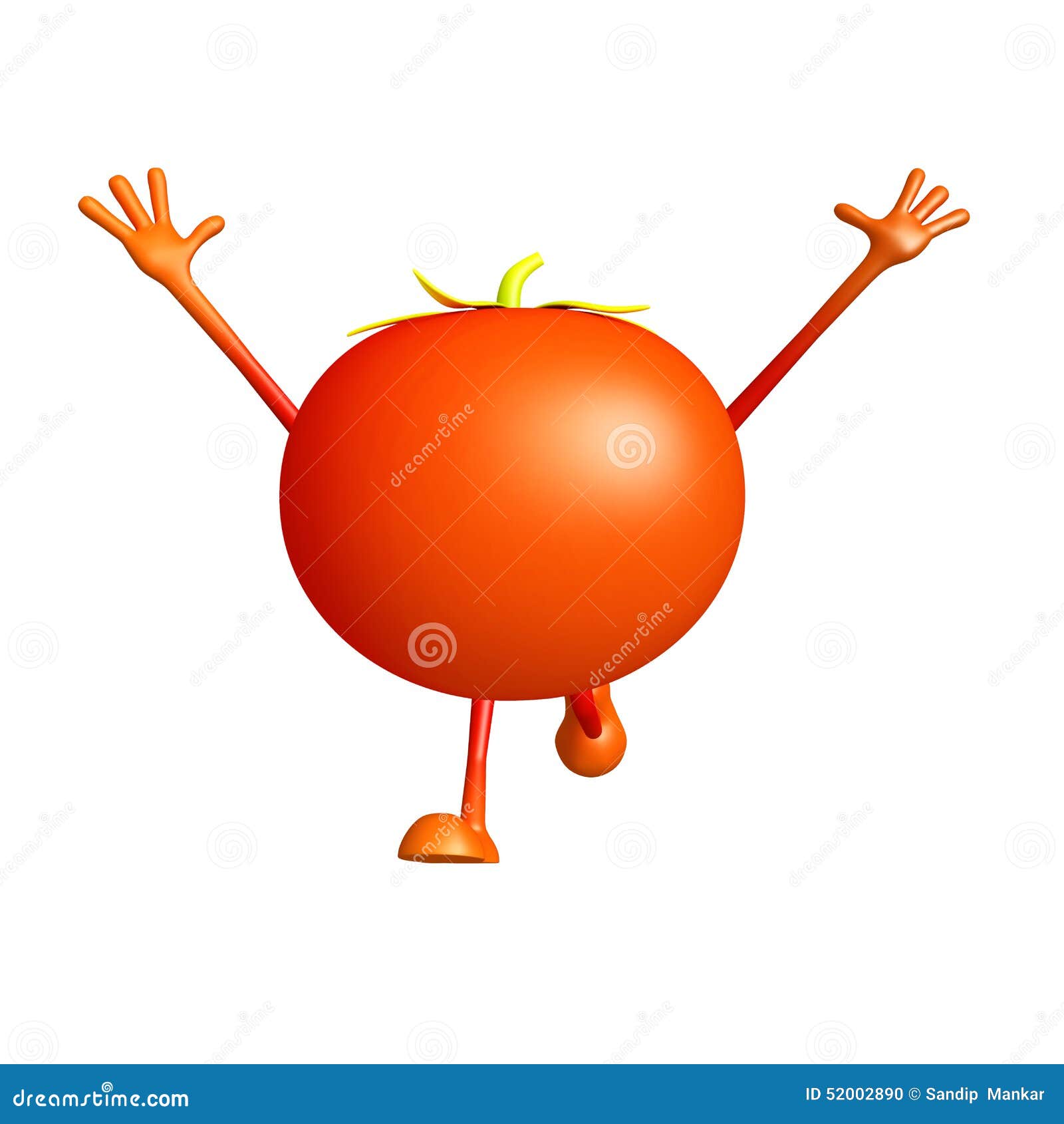 Tomato Character with Running Pose Stock Illustration Illustration of