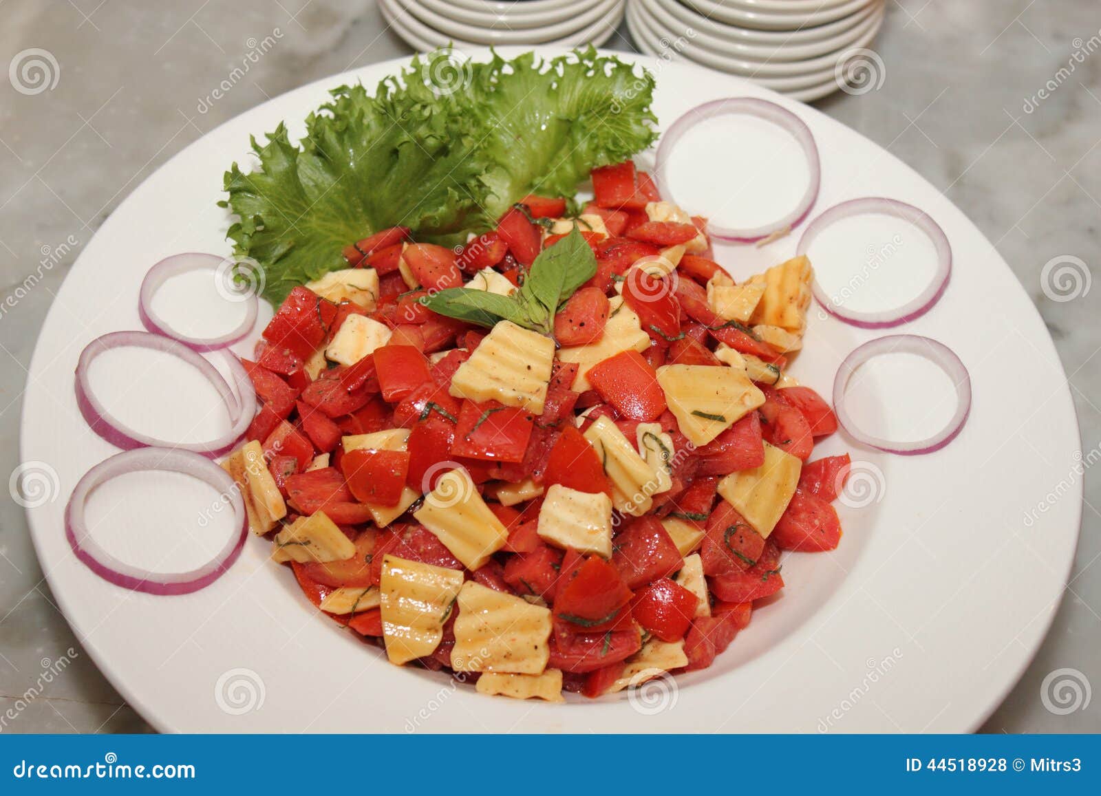Tomato cheese salad stock photo. Image of bowl, lettuce 44518928