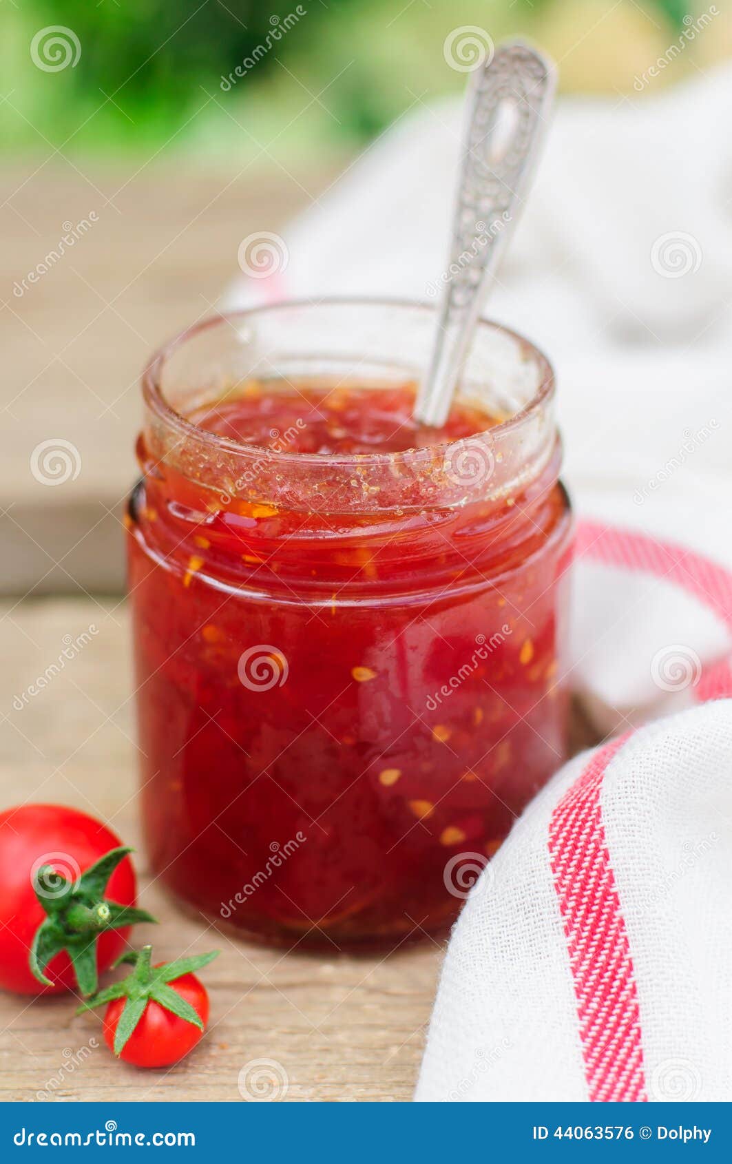 Tomato and Chili Jam in a Clear Jar Stock Photo Image of bright