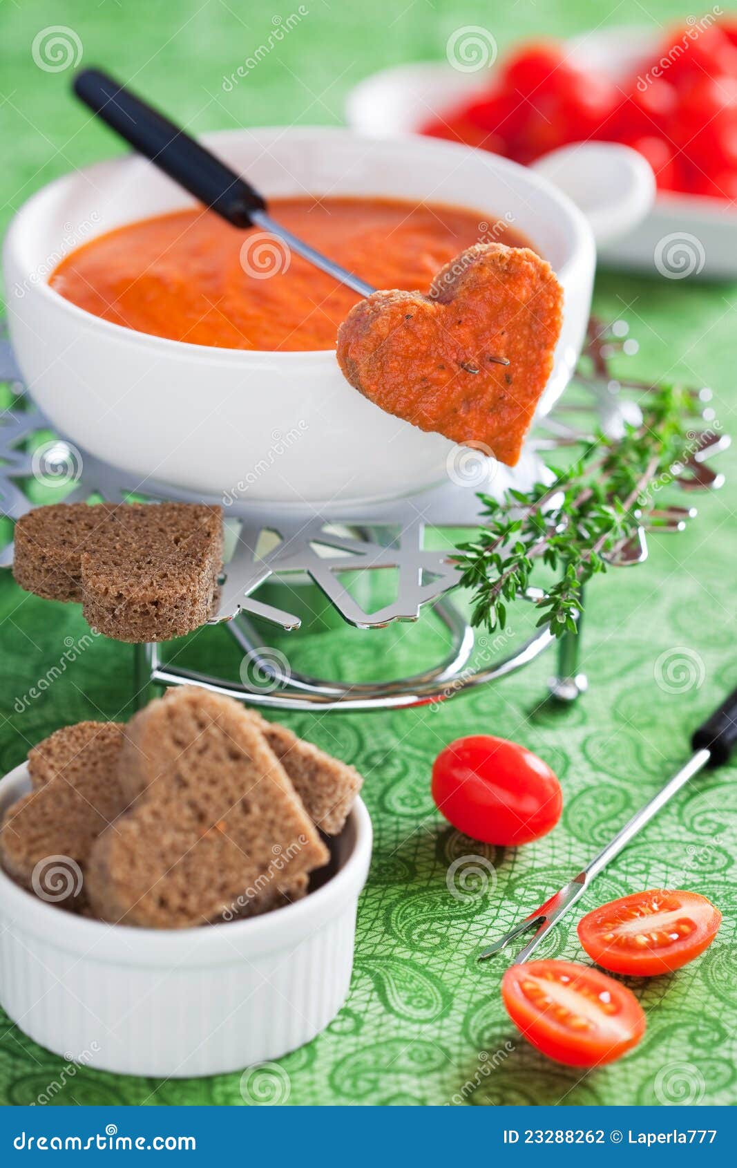 Tomato fondue stock photo. Image of heart, fondue, bread 23288262