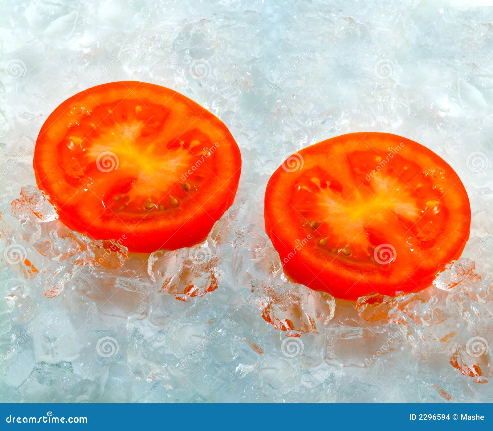 Tomato frozen in ice stock photo. Image of fresh, juicy 2296594