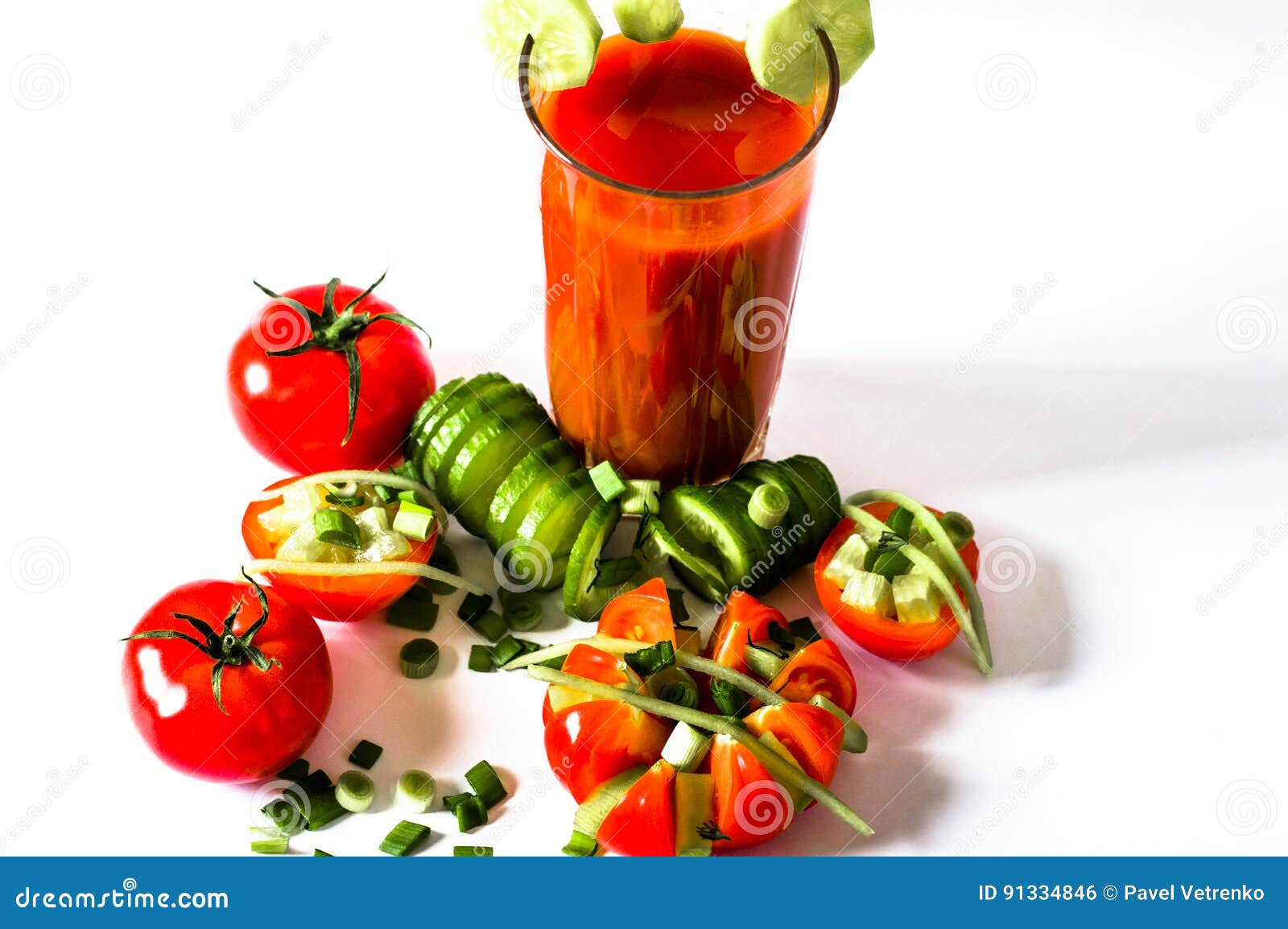 Tomato Juice Refreshing Drink Healthy Drink Summer Drinks Stock Photo