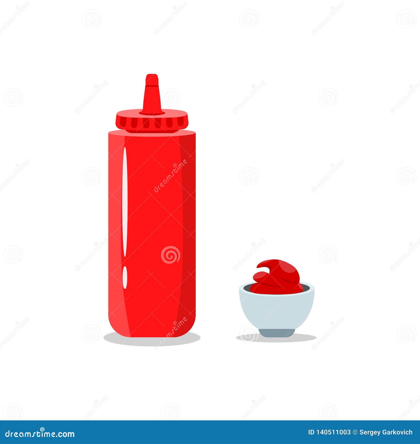 Tomato Ketchup Bottle Isolated on Background. Sauce for Hot Dog, Fast Food  Stock Vector - Illustration of eating, ketchup: 140511003