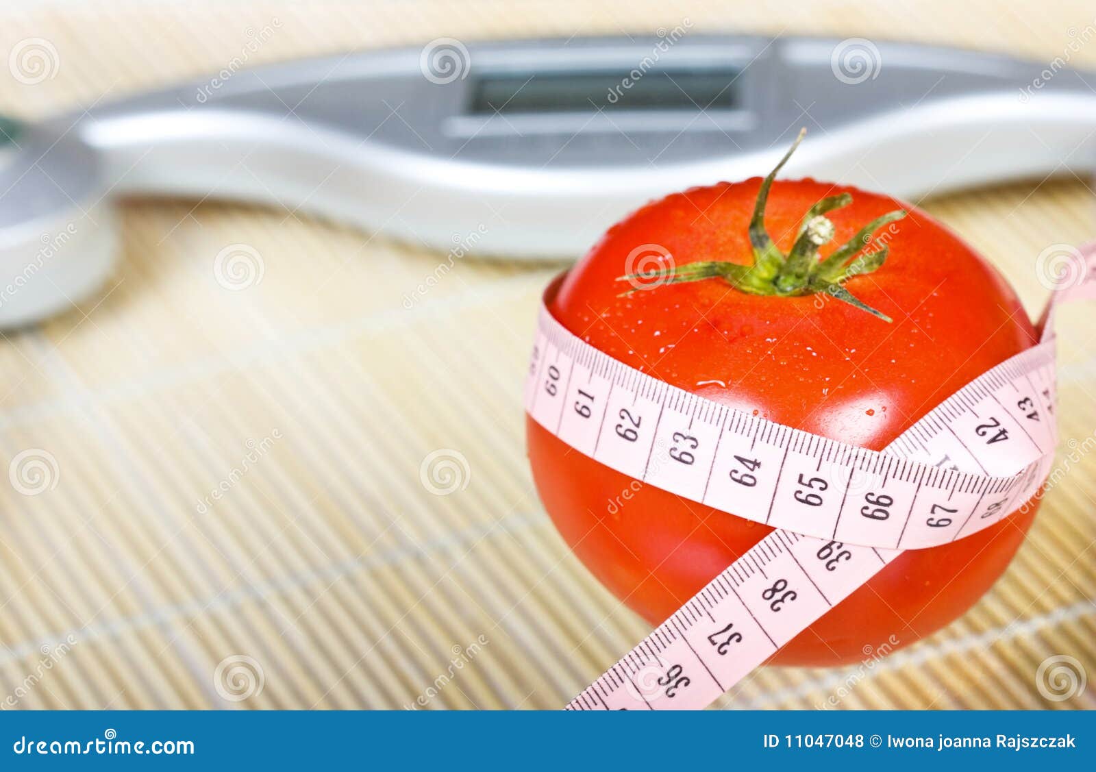 Tomato with measure stock photo. Image of natural, nutrition 11047048
