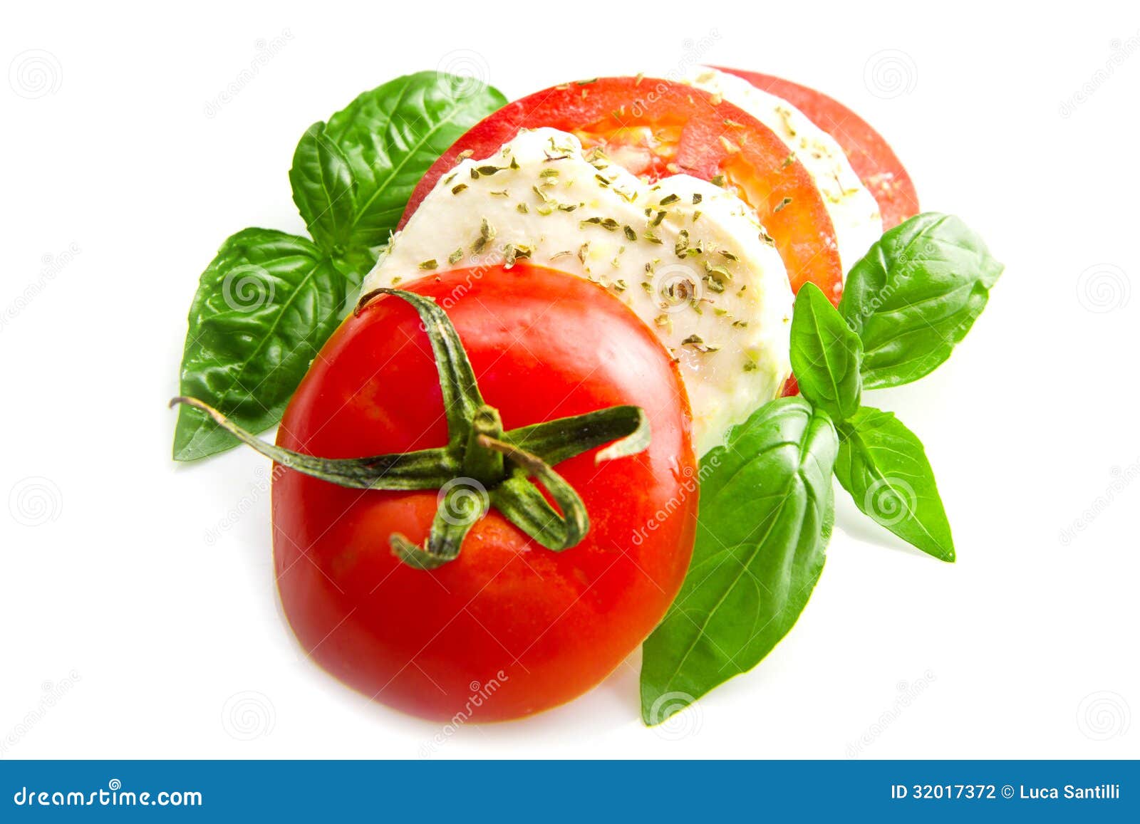 Tomato and Mozzarella with Basil Leaves Stock Photo Image of diet