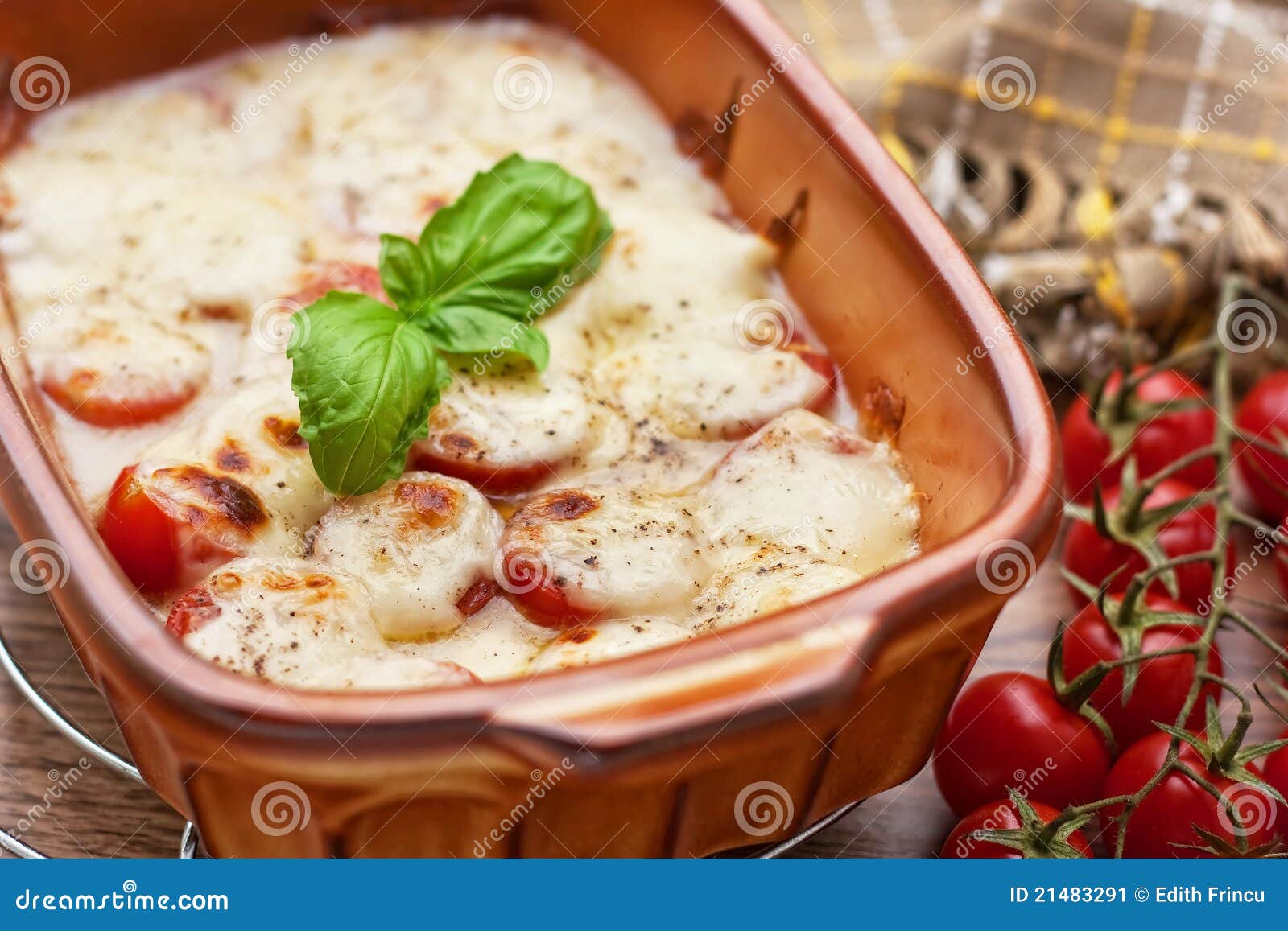 Tomato and Mozzarella Gratin Stock Image Image of prepared, french