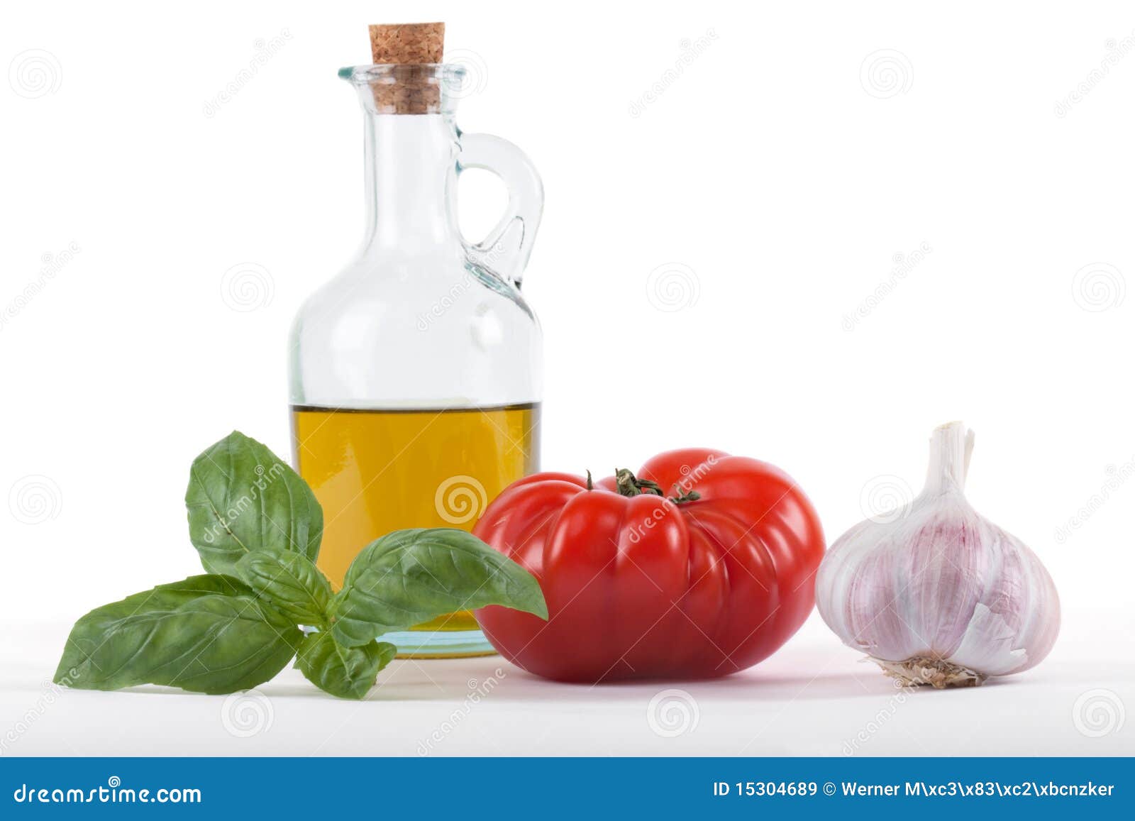 Tomato, Olive Oil, Basil and Garlic Stock Image Image of garlic