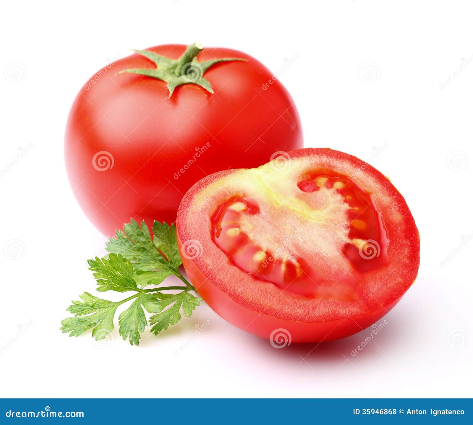 Tomato with parsley stock photo. Image of diet, vegetable 35946868