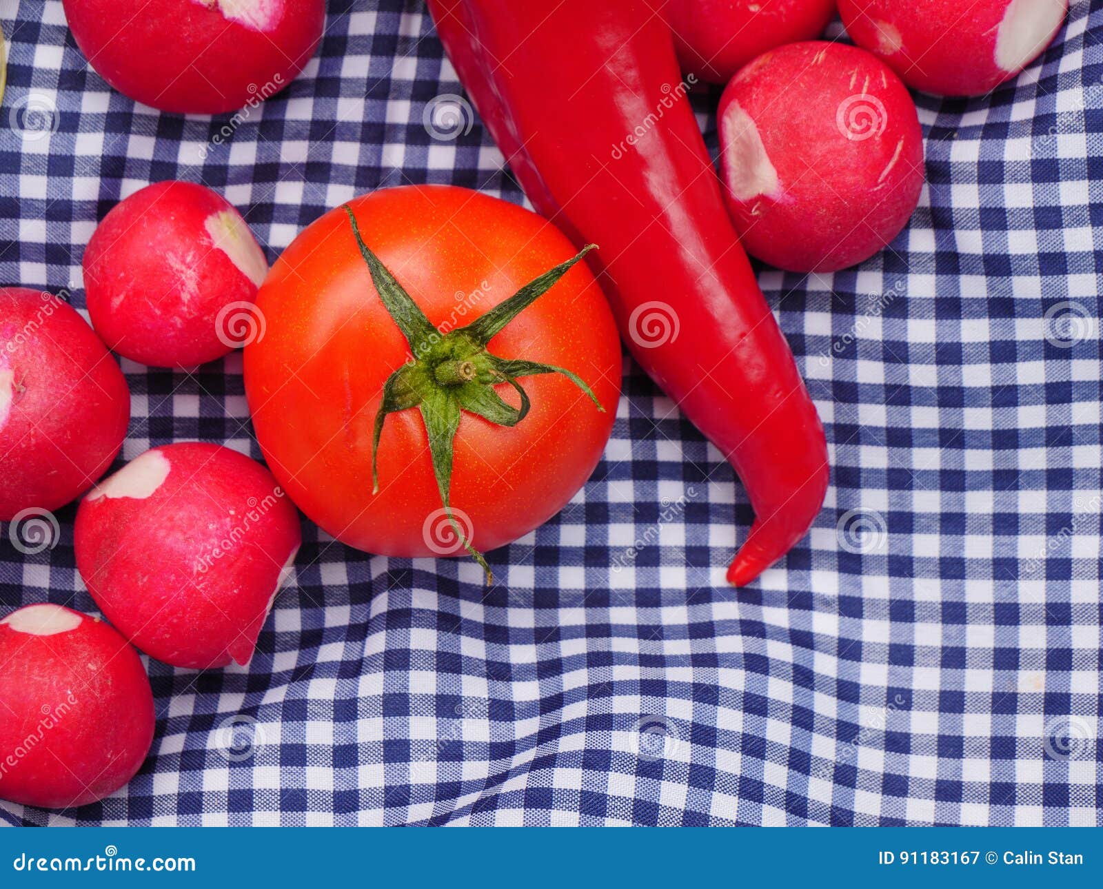 tomato, radish and pepper picnic food for ecotourism