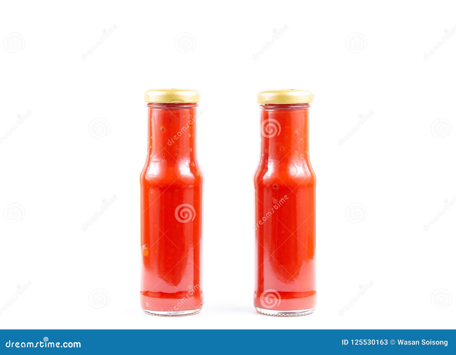 Tomato Sauce in Bottle on White Background Stock Image Image of