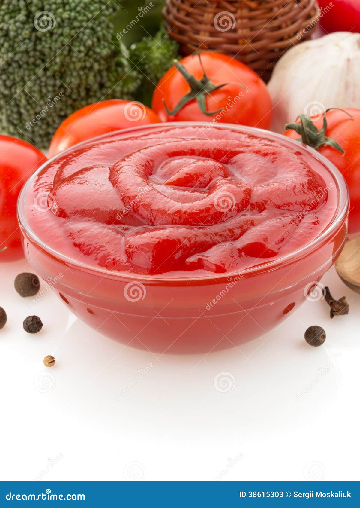 Tomato Sauce in Bowl on White Stock Image Image of condiment, ketchup