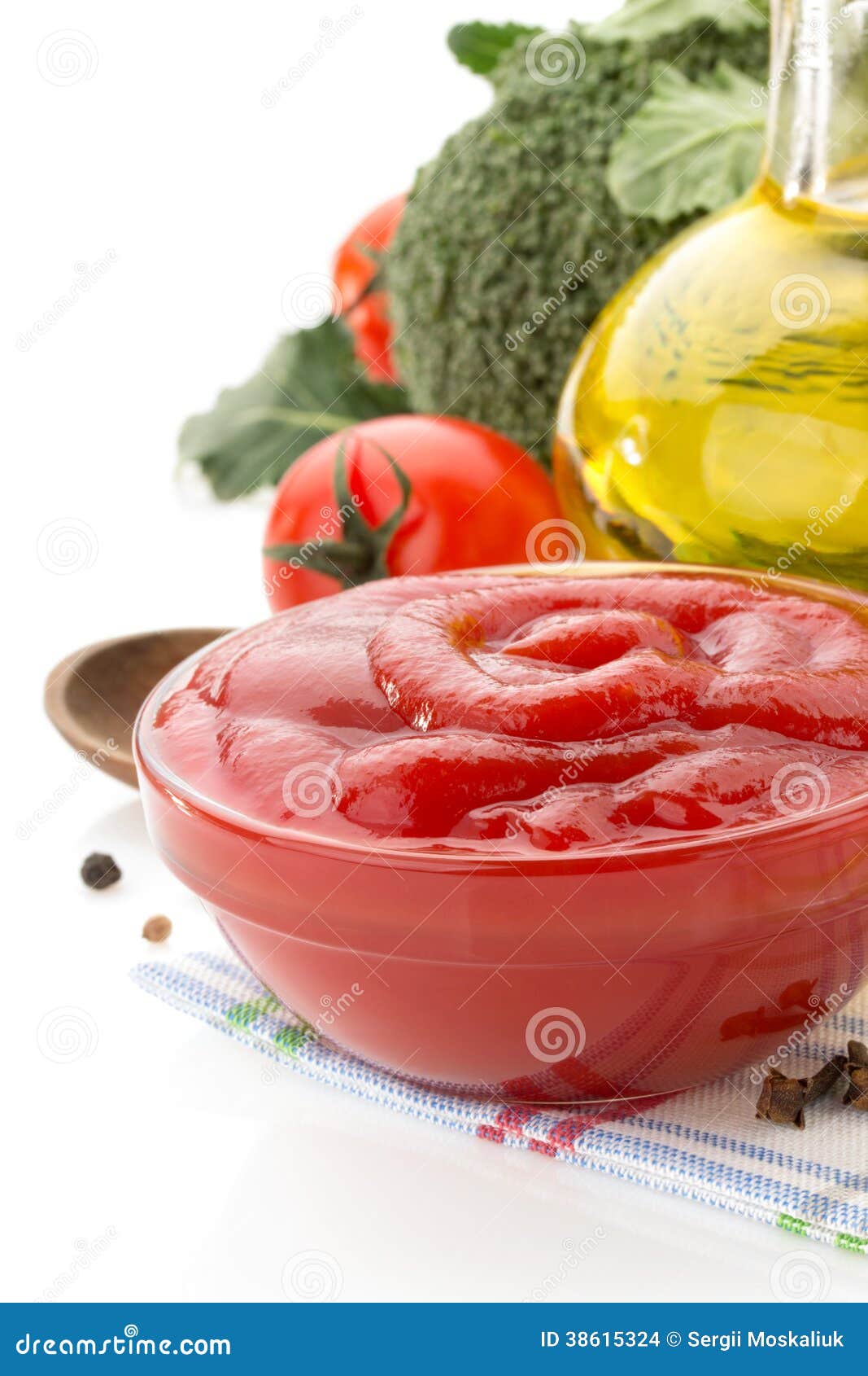 Tomato Sauce in Bowl on White Stock Photo Image of closeup, bowl