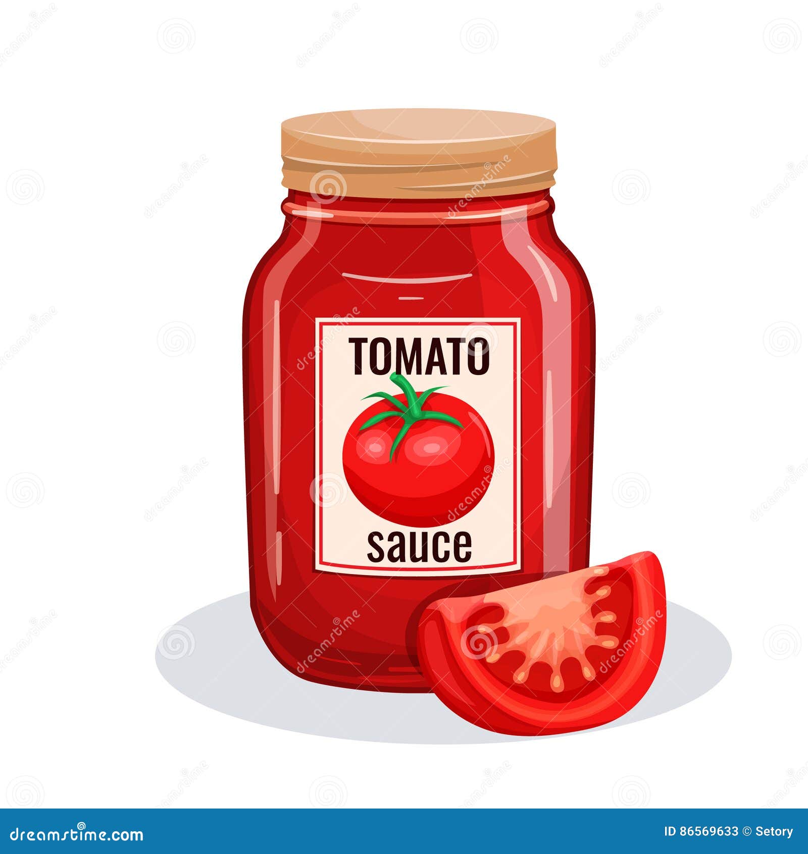 Tomato sauce glass jar. stock vector. Illustration of restaurant 86569633