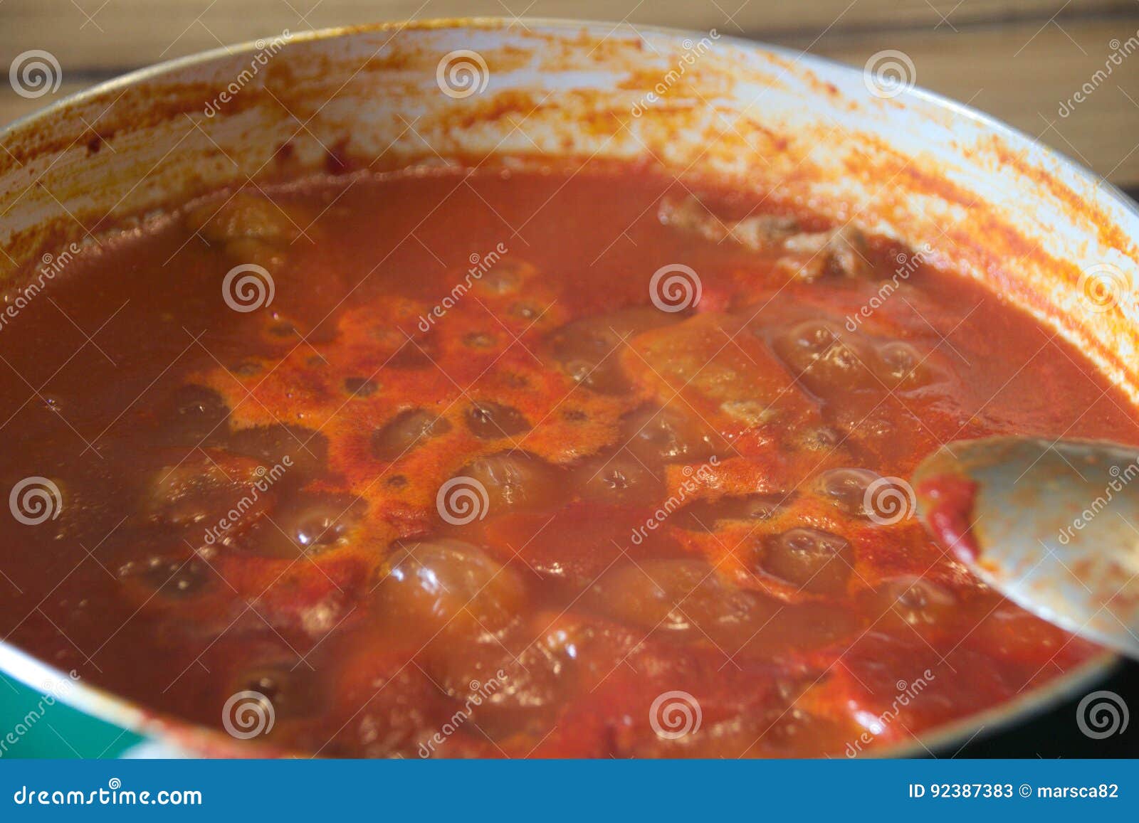 Tomato Sauce with Goulash 3 Stock Image Image of natural, green