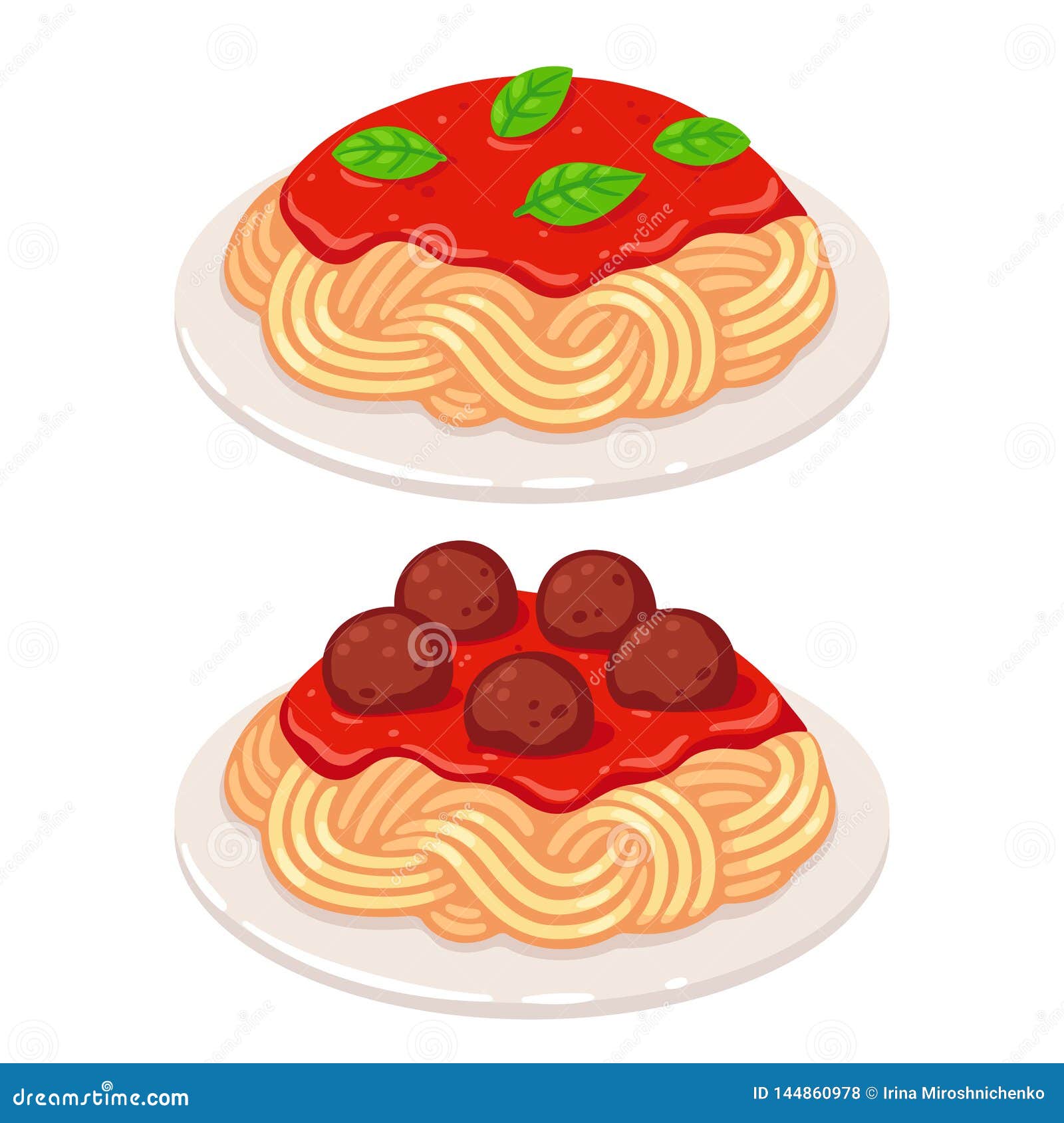 Tomato sauce spaghetti stock vector. Illustration of marinara - 144860978