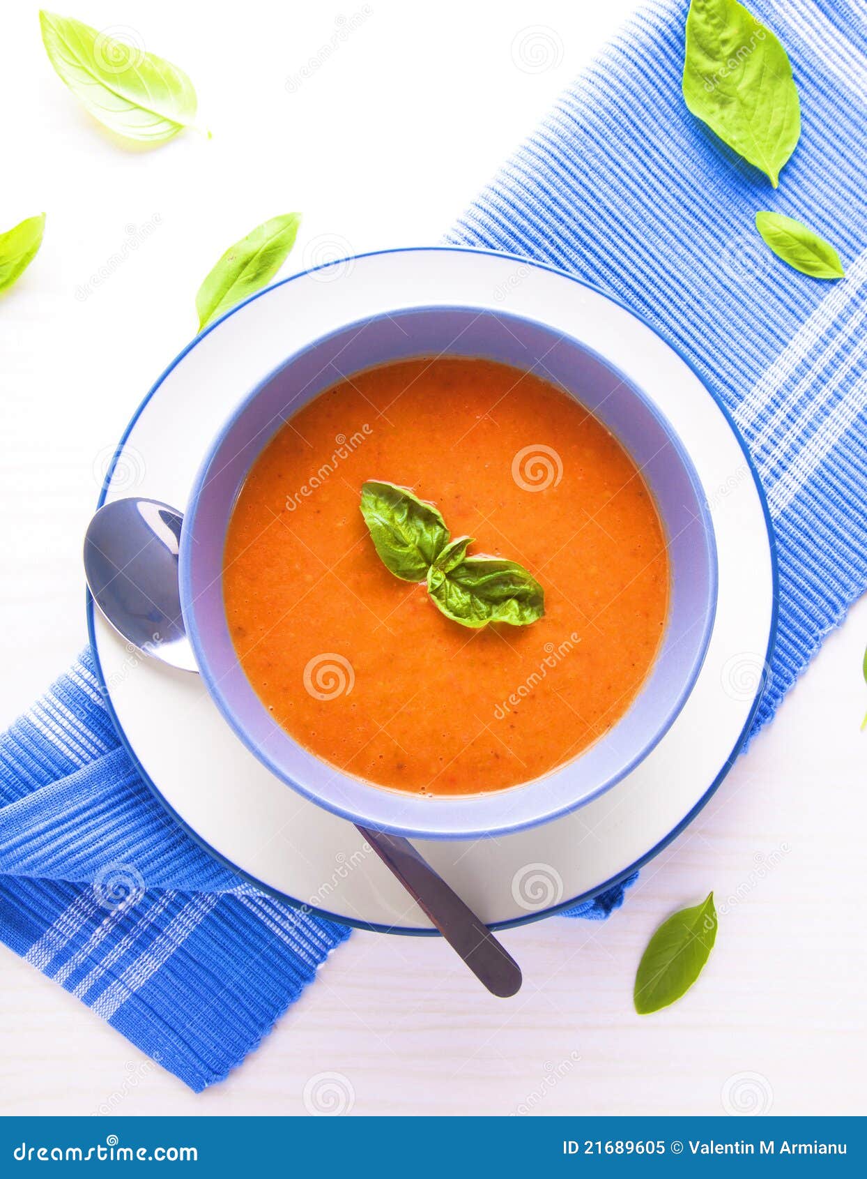 Tomato soup stock image. Image of soup, green, herb, delicious - 21689605