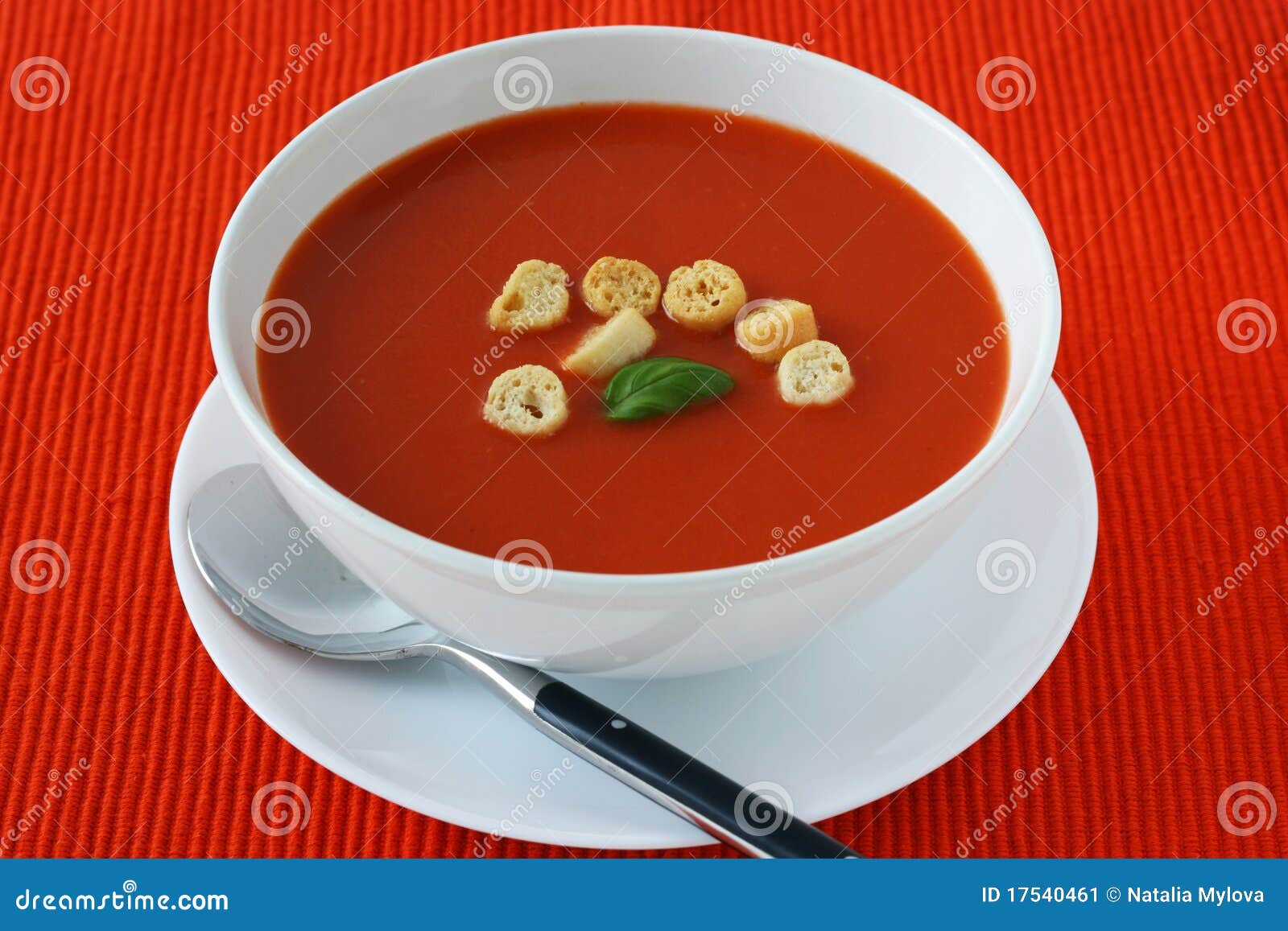 Tomato soup in a bowl stock image. Image of warm, vegetarian - 17540461