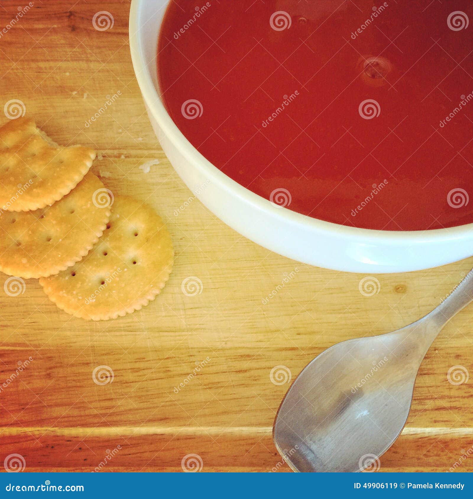 Tomato soup and crackers stock image. Image of crackers 49906119