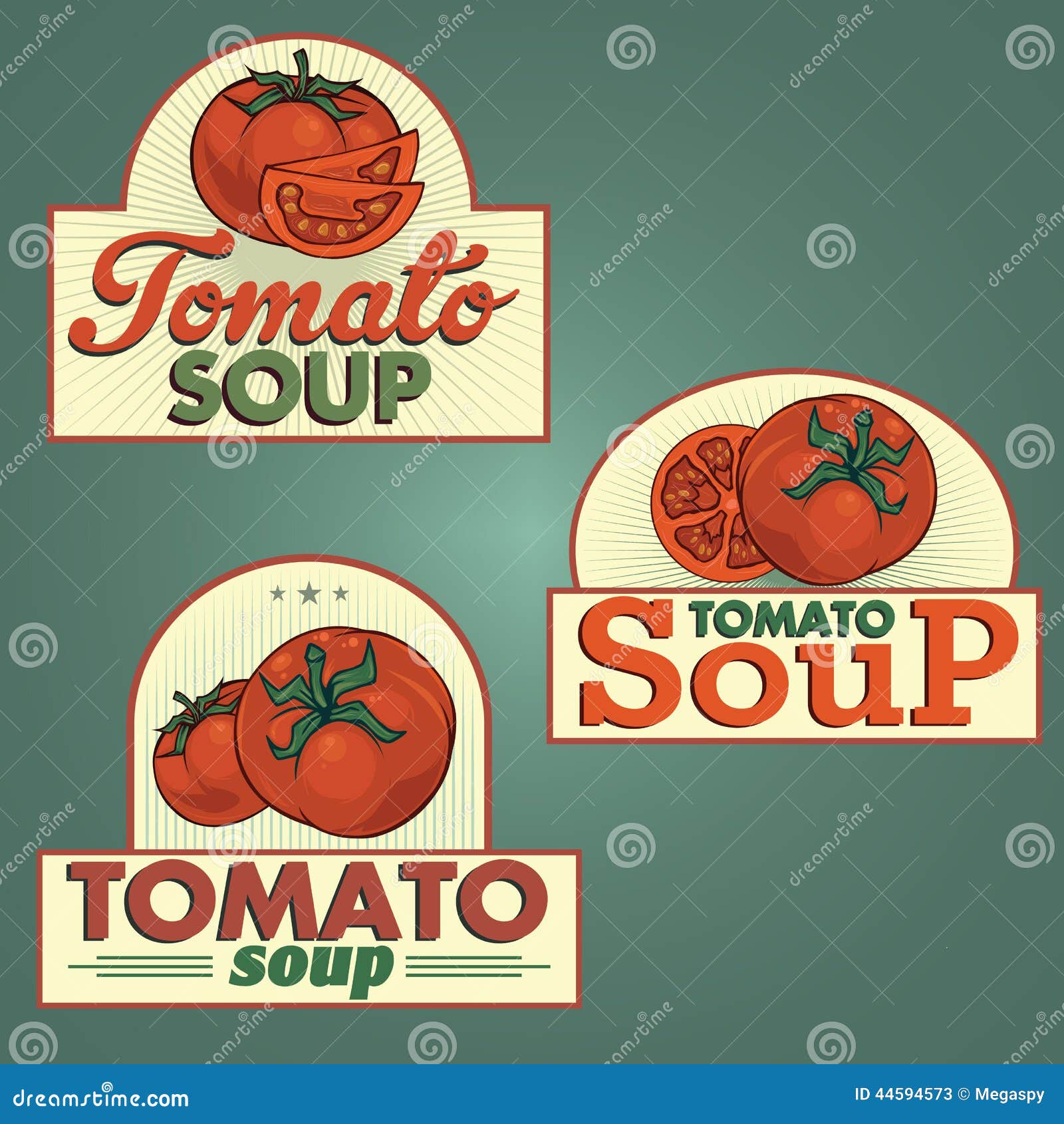 Tomato soup labels set stock vector. Illustration of design - 44594573